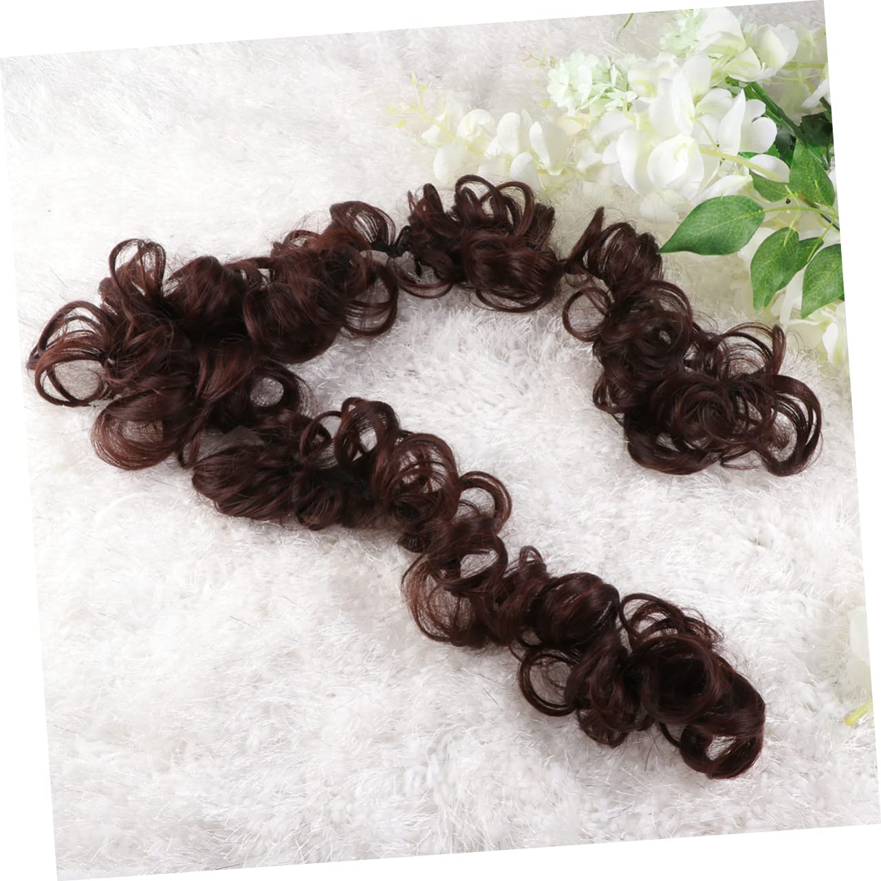 FOMIYES Hair Bun Maker for Women - Instant Wavy Curly Hair Extensions, Donut Chignon Hairpiece in Natural Chestnut Color | Perfect for Parties, Weddings & Everyday Styling