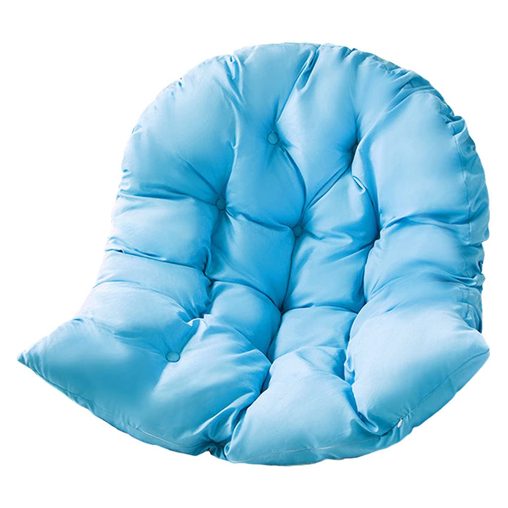 **Bddalpke Hanging Cushion - Soft Thickened Egg Chair Seat Pad for Indoor & Outdoor Use - Comfy Solid Color Garden Swing Cushion (Blue) - Perfect for Porch, Patio, and Hammock Relaxation**