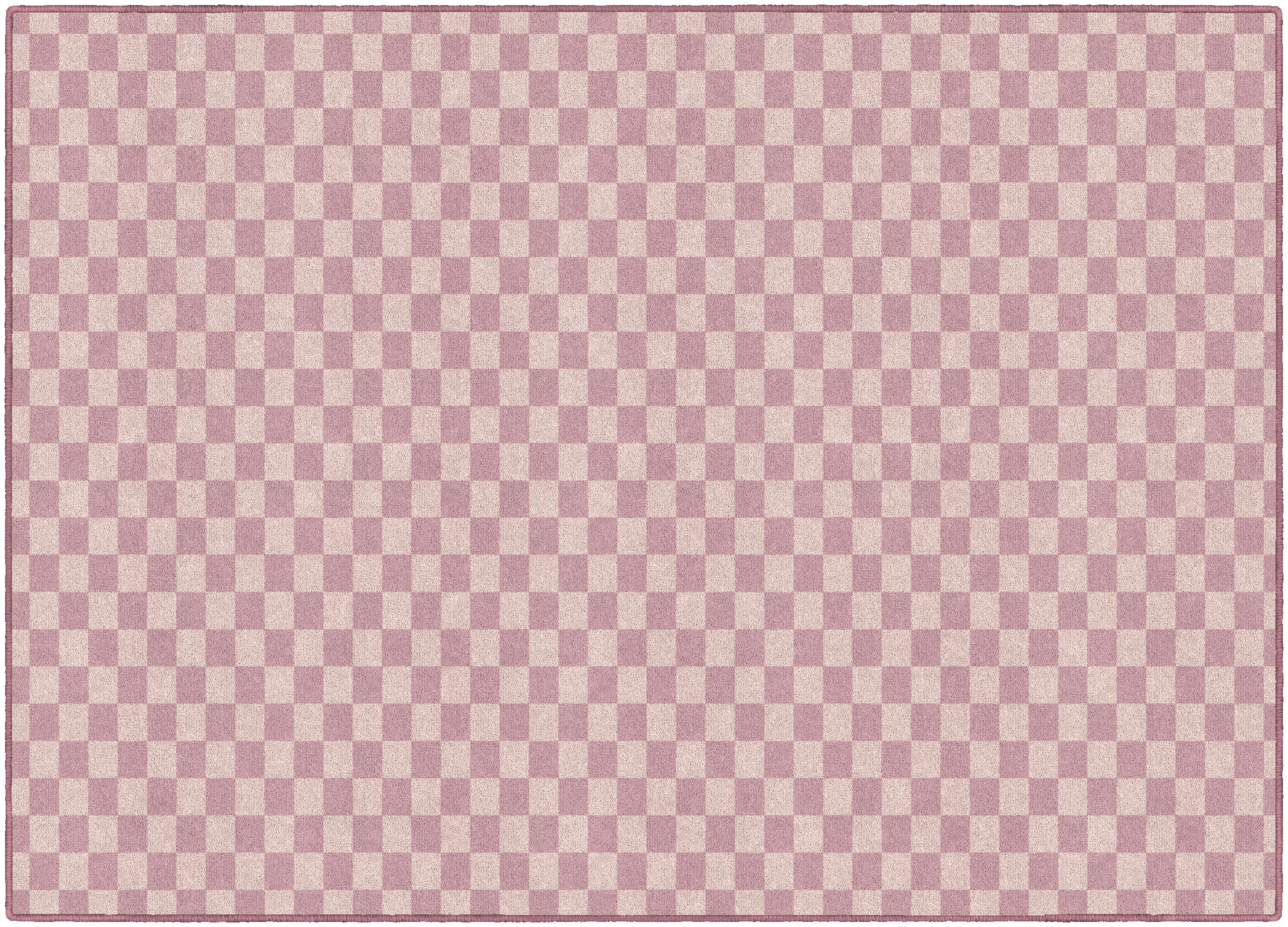 Blush Checkerboard Rug - Soft Pink and White Geometric Pattern Area Rug for Bedroom, Living Room, Nursery - Perfect for Boho, Vintage & Modern Home Decor