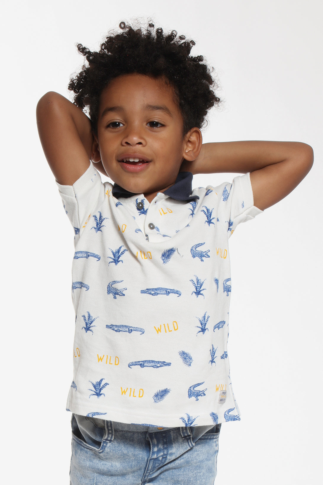 Boys Stay Wild Polo Shirt - 3pommes Brand (Size 6 Months) - Perfect for Playdates, School & Casual Outings