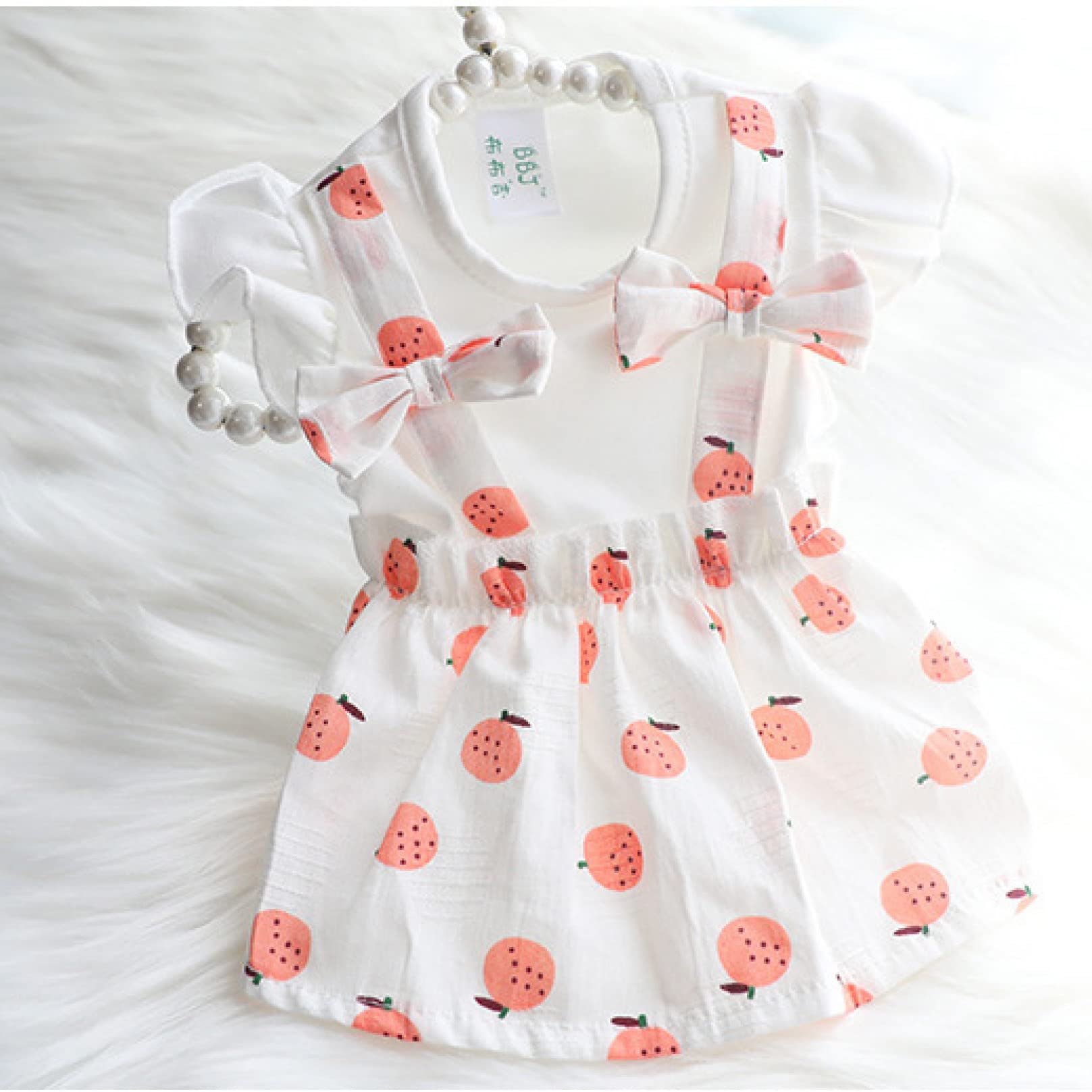 Strawberry Print Dog Dresses with Bow Knot - Cute Small Dog Clothes for Spring & Summer | Perfect for Puppy Parties, Outdoor Walks & Photo Shoots