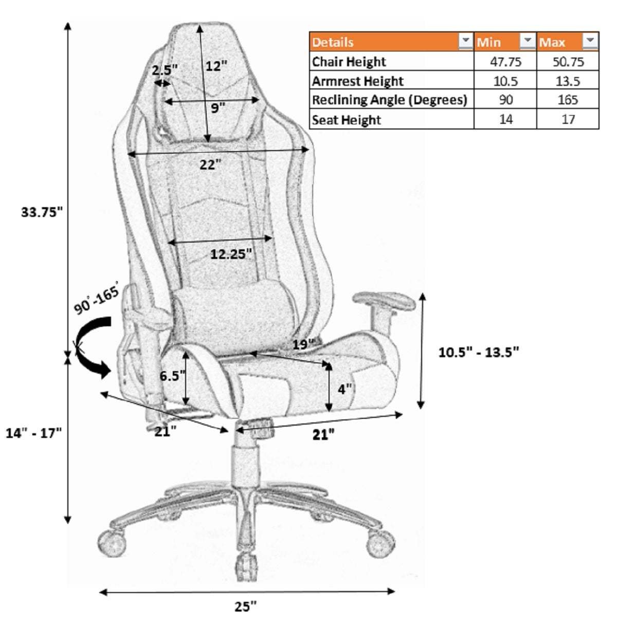 PRO X Series 6059 Ergonomic Gaming Chair - Black & Blue - High Back Racing Style for PC, Office & Esports - Comfortable for Long Gaming Sessions & Work