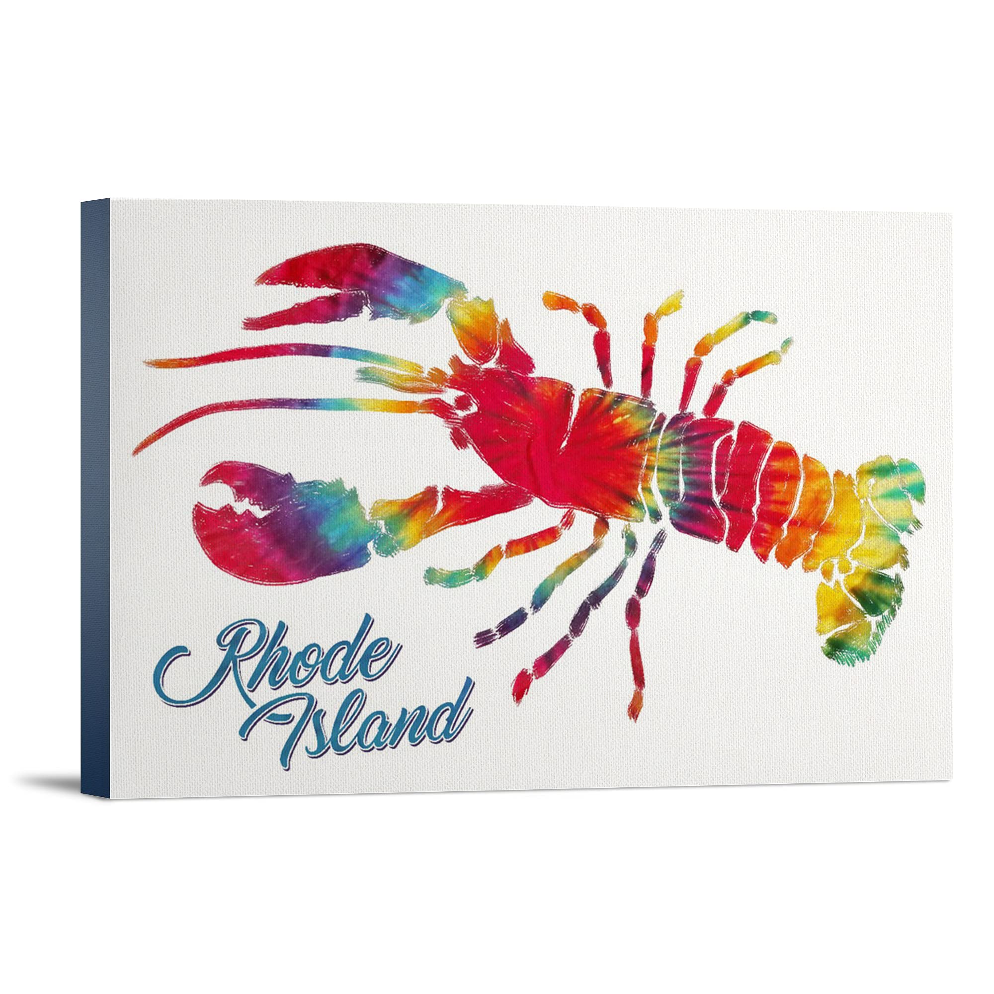 Lantern Press Rhode Island Tie Dye Wall Art - 16x24 Wrapped Canvas Print for Home Decor, Bedroom & Living Room Wall Hanging - Vibrant Bohemian Style Artwork