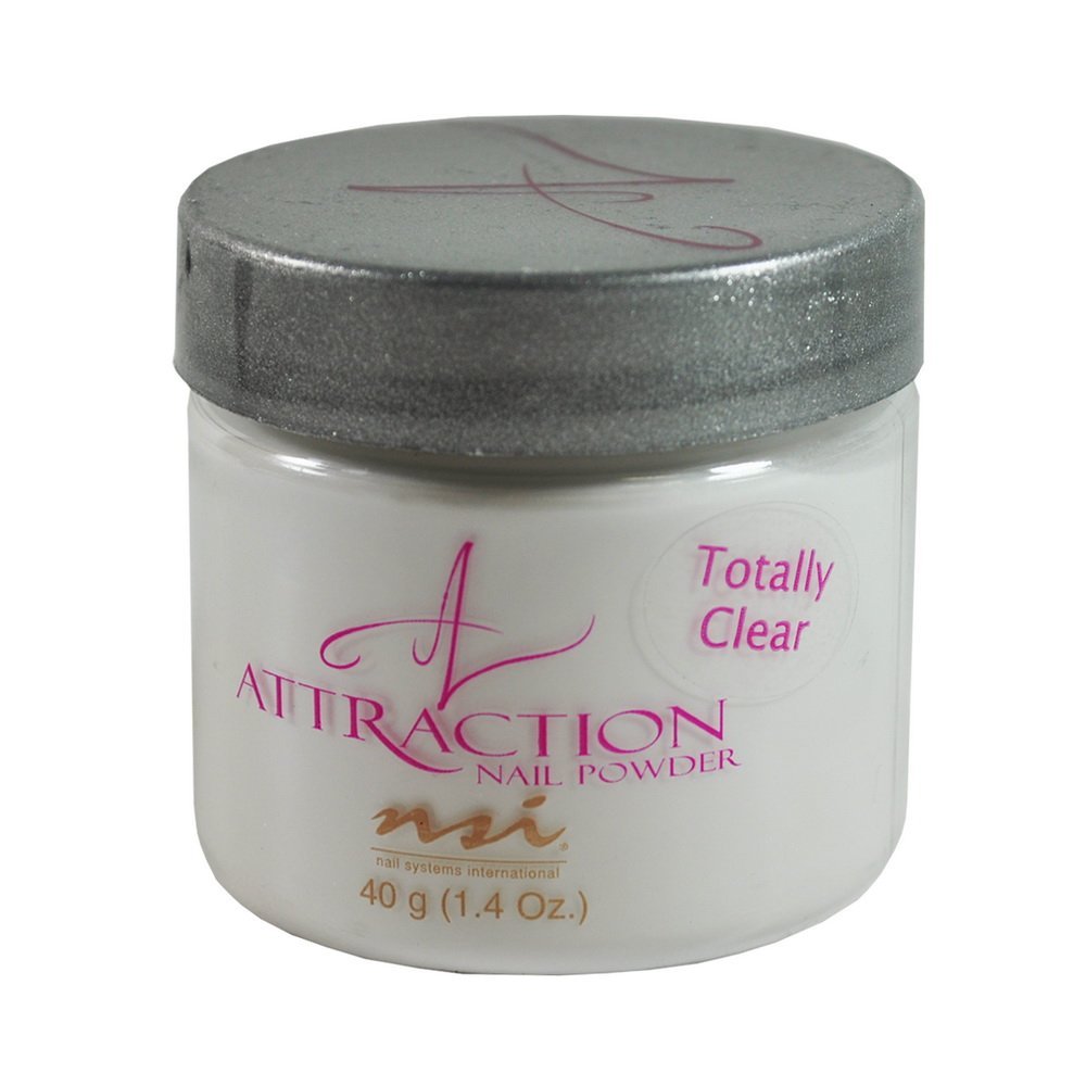NSI Attraction Acrylic Nail Powder - Totally Clear - 1 Pack | Professional Nail Extension & Manicure Kit for Salon & Home Use | Perfect for French Tips, Nail Art & Acrylic Overlays