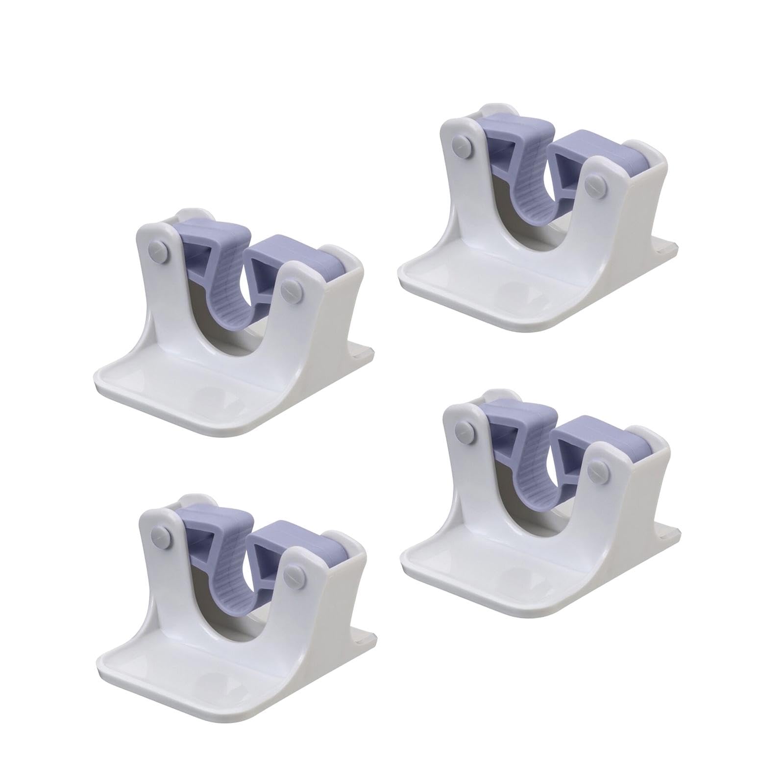 4-Pack Wall Mount Mop Holder - Rustic Brush Hanger Rack with Hooks for Closet, Bathroom, Kitchen & Garage Organization - Space Saving Home Tools Storage Solution