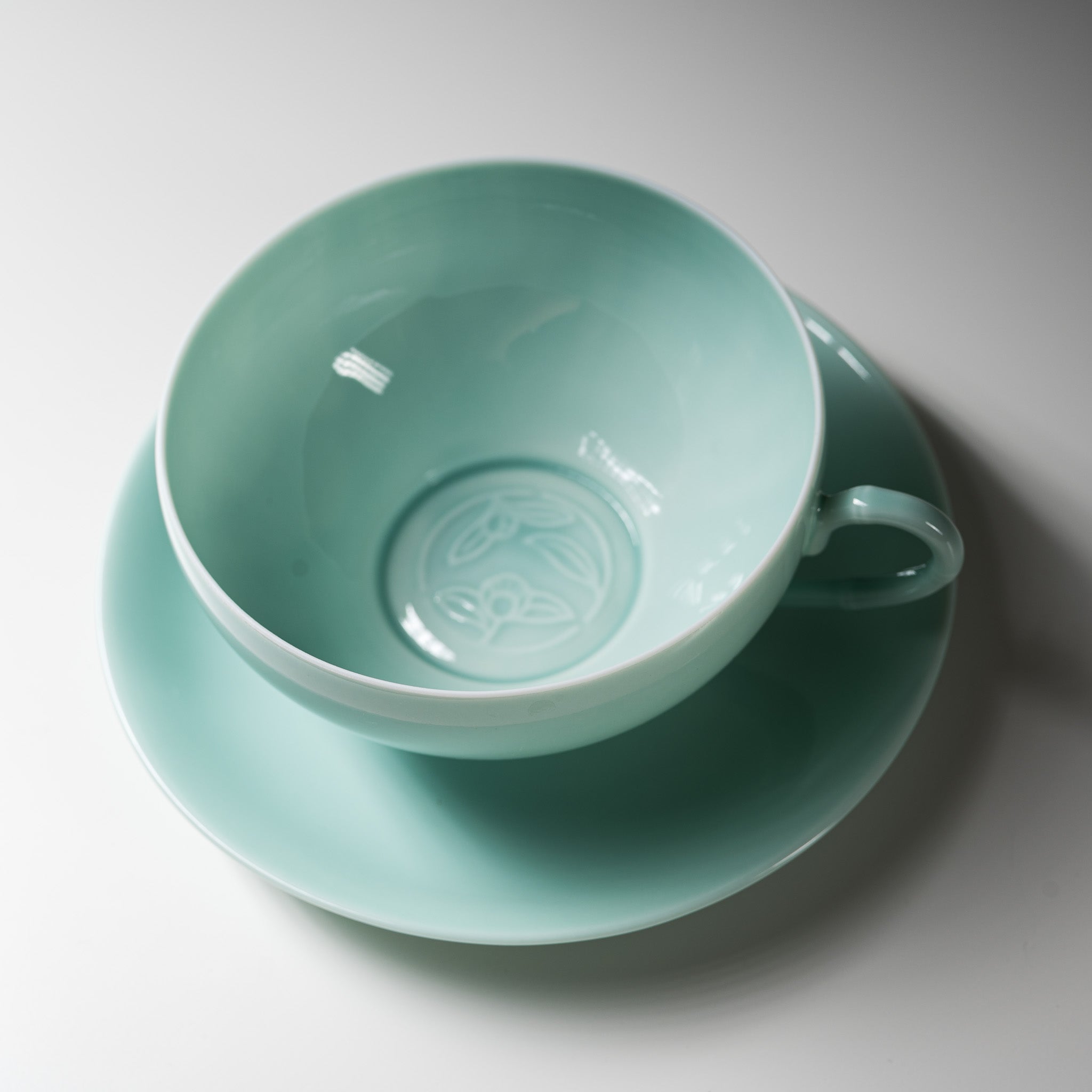 Handmade Japanese Ceramic Cup and Saucer Set - Tiffany Blue by Nishikawa Teisaburo | Elegant Tea Time & Coffee Break Accessories for Home, Cafe, and Gift Giving