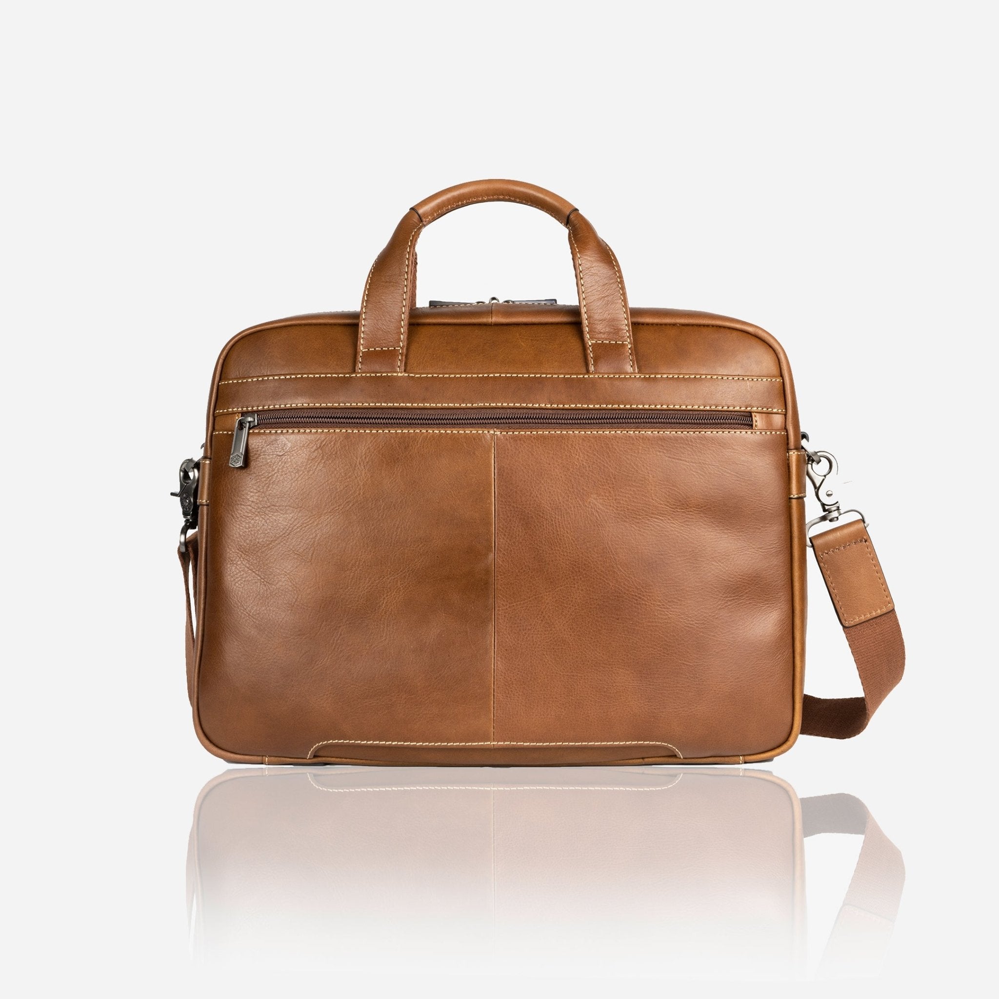 Jekyll & Hide Montana Medium Laptop Briefcase for 15.6 Inch Laptop - Durable Leather Business Bag with Shoulder Strap - Perfect for Office, Work, Travel & Commuting