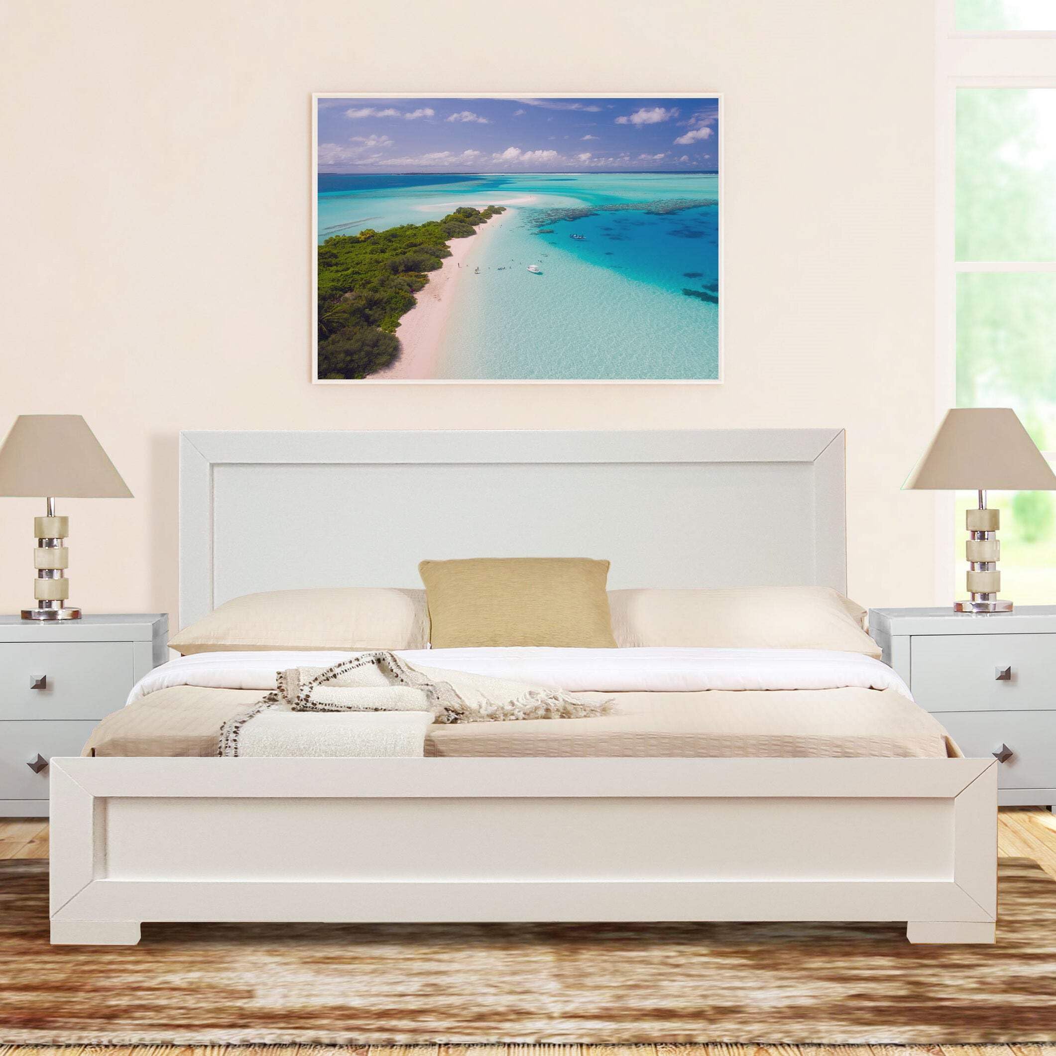 Modern Oxford Platform Bed Frame - Queen Size, Black | Easy Assembly for Home & Office