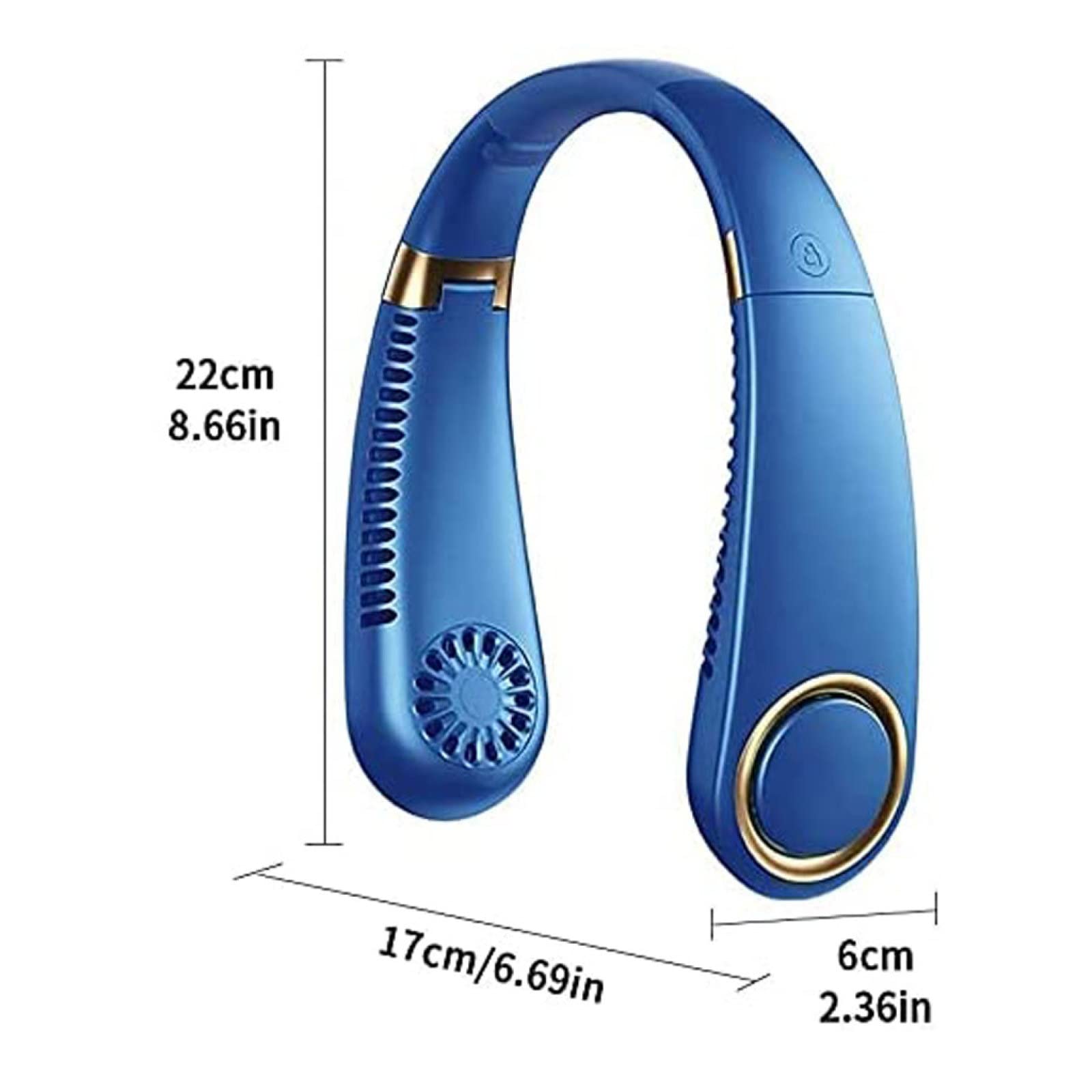 XPSSJMU Portable Neck Fan - USB Rechargeable Hands-Free Bladeless Personal Mini Fan with 3 Speed Settings & 3000mAh Battery | Wearable Cooling Fan for Travel, Sports, Office & Outdoor Activities | Green