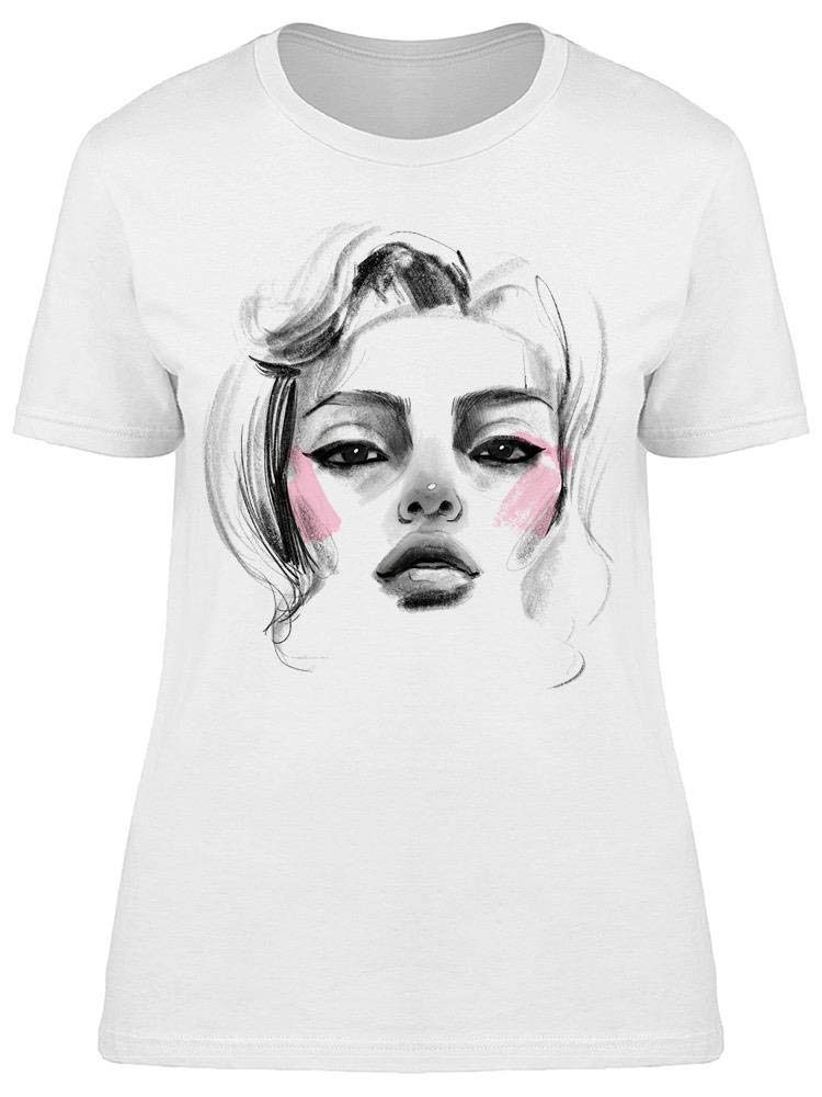 Smartprints Women's Pencil Sketch Face Tee - Casual & Artistic Wear
