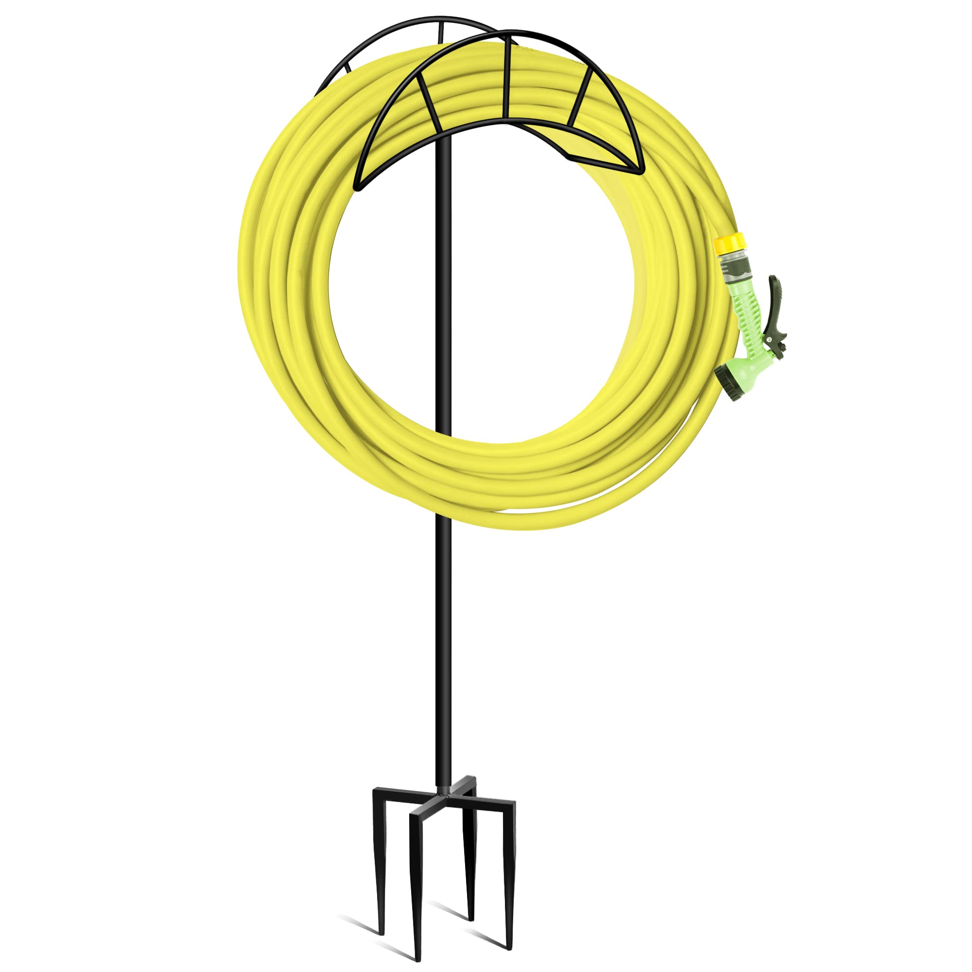 Freestanding Garden Hose Holder with 4 Anchor Points - Heavy Duty Outdoor Hose Hanger for Lawn, Yard & Garden - Perfect Water Hose Storage Organizer for Patio, Backyard & Garage Use