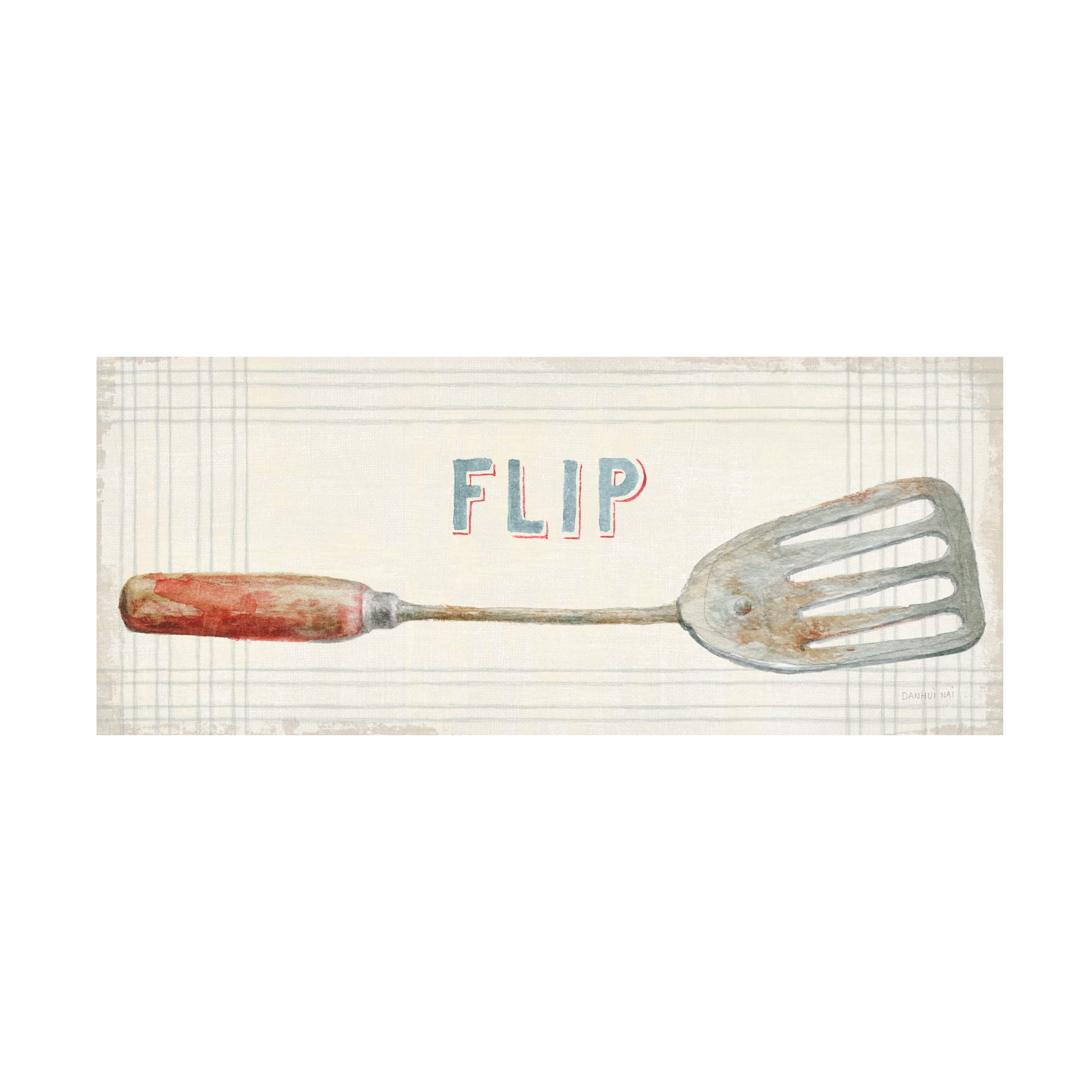 Danhui Nai 'Floursack Kitchen Sign I' Canvas Wall Art Print - Vintage Farmhouse Decor for Kitchen, Dining Room & Country Style Home