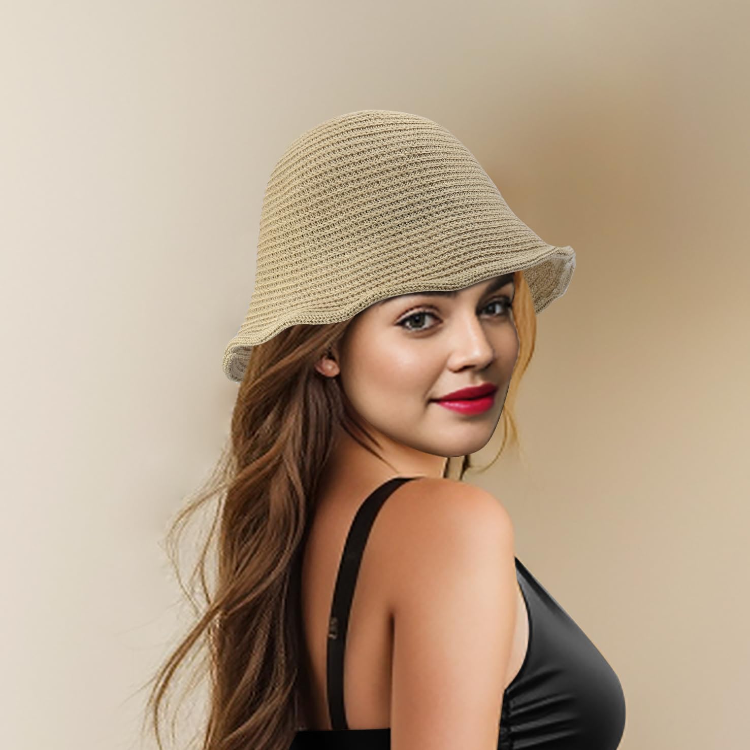 Stylish Women's Mesh Woven Bucket Hat - Breathable Crochet Sun Hat for Beach, Travel & Outdoor Activities | Trendy Packable Foldable Summer Hat for Women