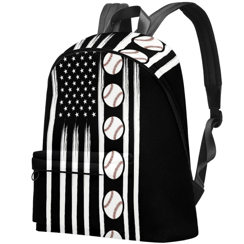 American Flag Baseball Backpack - Large College School Backpack for Girls, Casual Daypack for Sports, Travel & Campus Life
