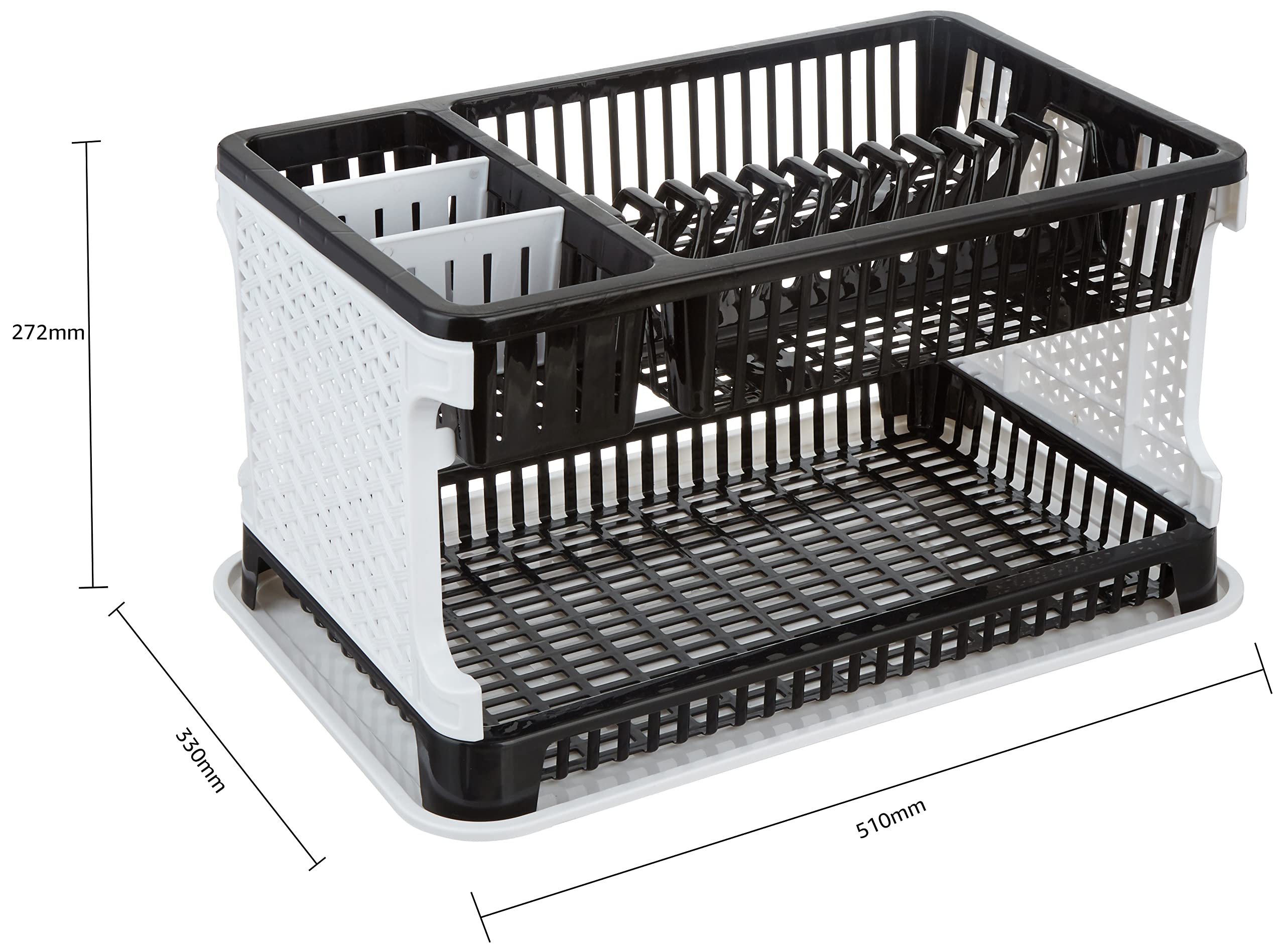 Zepdos Stainless Steel Kitchen Sink Dish Drainer Rack with Tray - 51 x 33 x 27.2 cm Space Saving Dish Organizer & Utensil Holder - Perfect for Small Kitchens, Apartments, RV Use