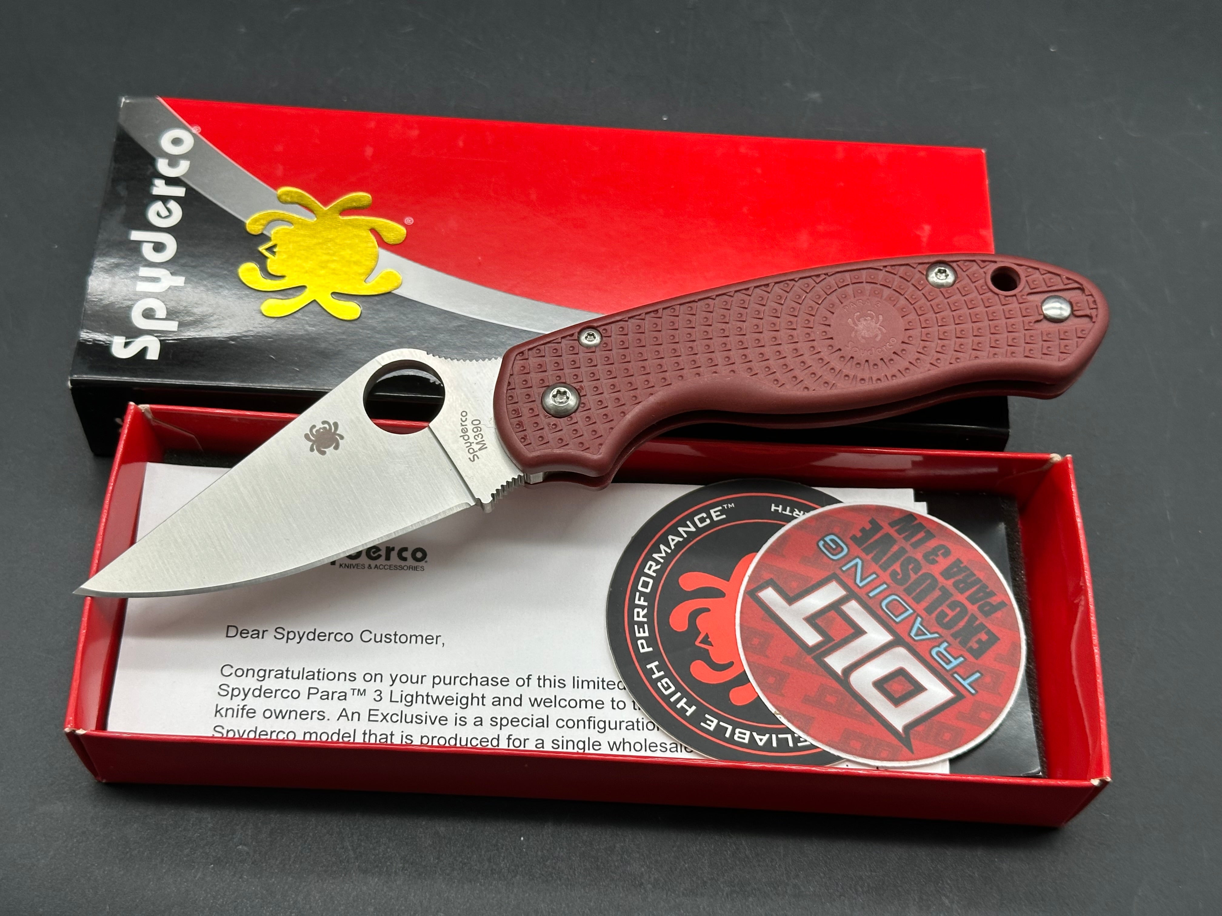 Spyderco Para 3 Lightweight Knife - DLT Exclusive Edition with 2.93