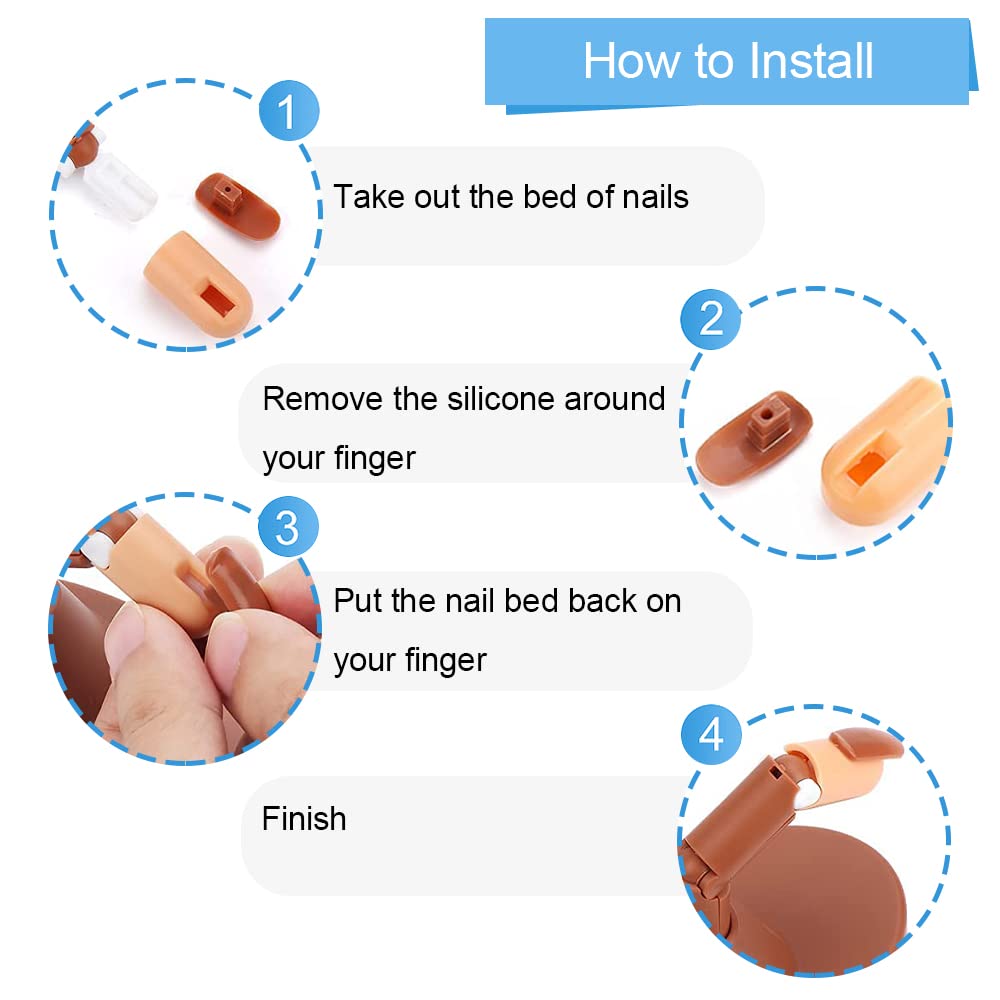 Professional Nail Practice Kit - 1 Set Fake Fingers with 100 Replaceable Nail Tips for Nail Art Training, DIY Manicure & Salon Practice - Perfect for Beginners, Nail Technicians & Home Use