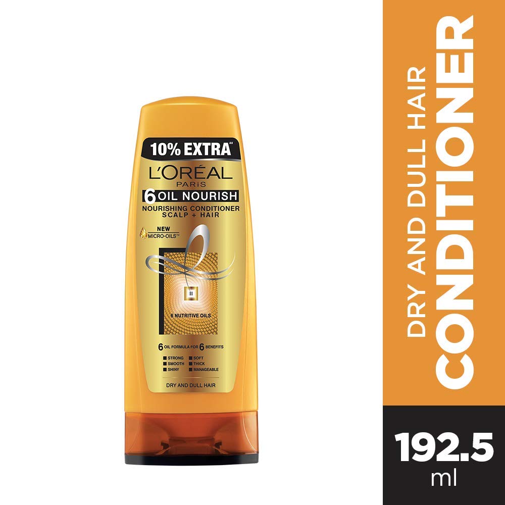 L'Oreal Paris 6 Oil Nourish Conditioner 175ml + 10% Extra Free & Total Repair 5 Conditioner 175ml - Deep Hydrating Hair Treatment for Dry, Damaged Hair - Perfect for Daily Use at Home or Salon