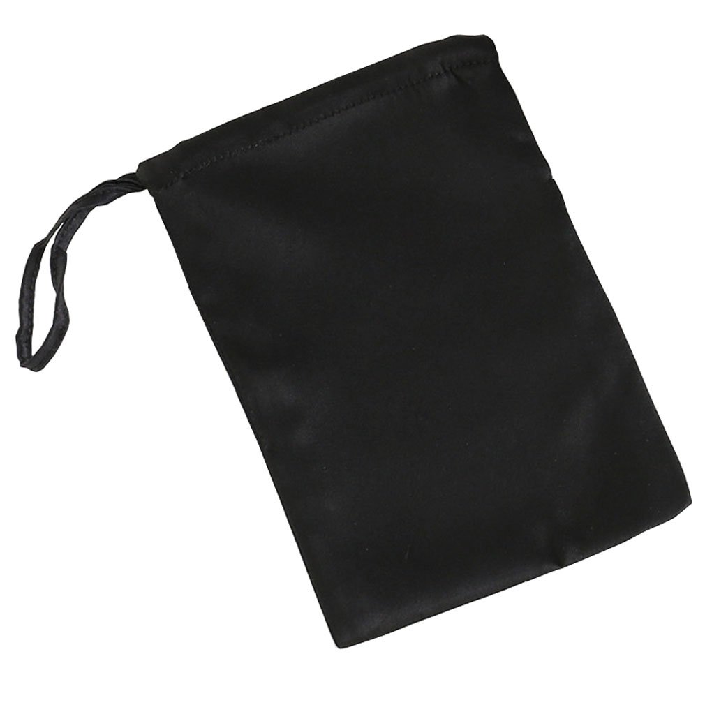MAXFEEL 100% Silk Drawstring Travel Bags & Gift Pouches - Jewelry Storage Pouch, Solid Dyed Multicolor (Black) - Perfect for Travel, Jewelry Organizer & Luxury Gift Packaging