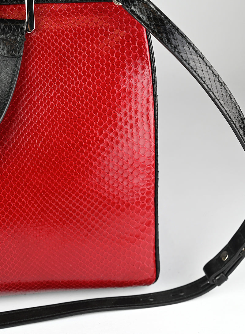 Gucci Yellow and Red Python Leather Handbag for Women - Luxury Designer Shoulder Bag for Parties, Dating & Special Occasions