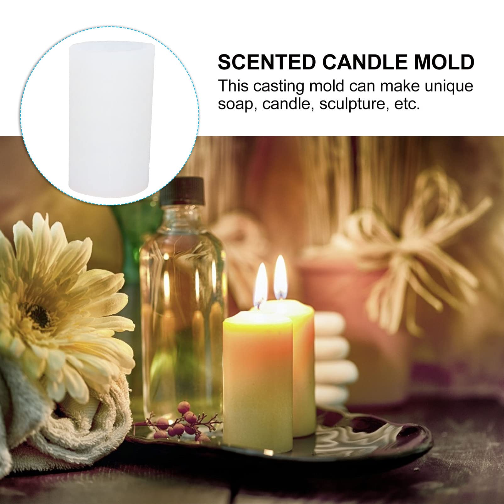 Geometric Silicone Cylinder Candle Molds for DIY Epoxy Resin Casting - Perfect for Making Candles, Soaps, Flower Specimens & Craft Projects - Ideal for Home Decor, Wedding Centerpieces & DIY Gift Making