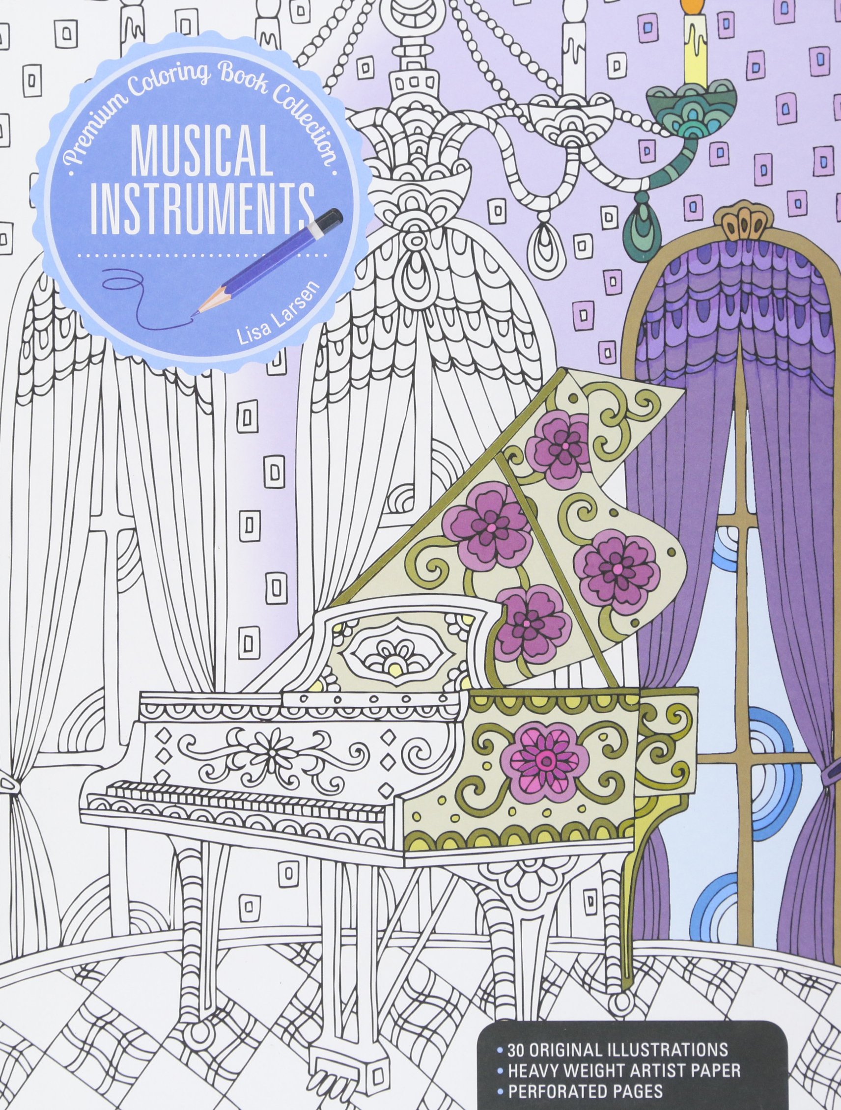 Premium Musical Instruments Coloring Book for Adults & Kids - Relaxing Art Therapy & Stress Relief for Music Lovers