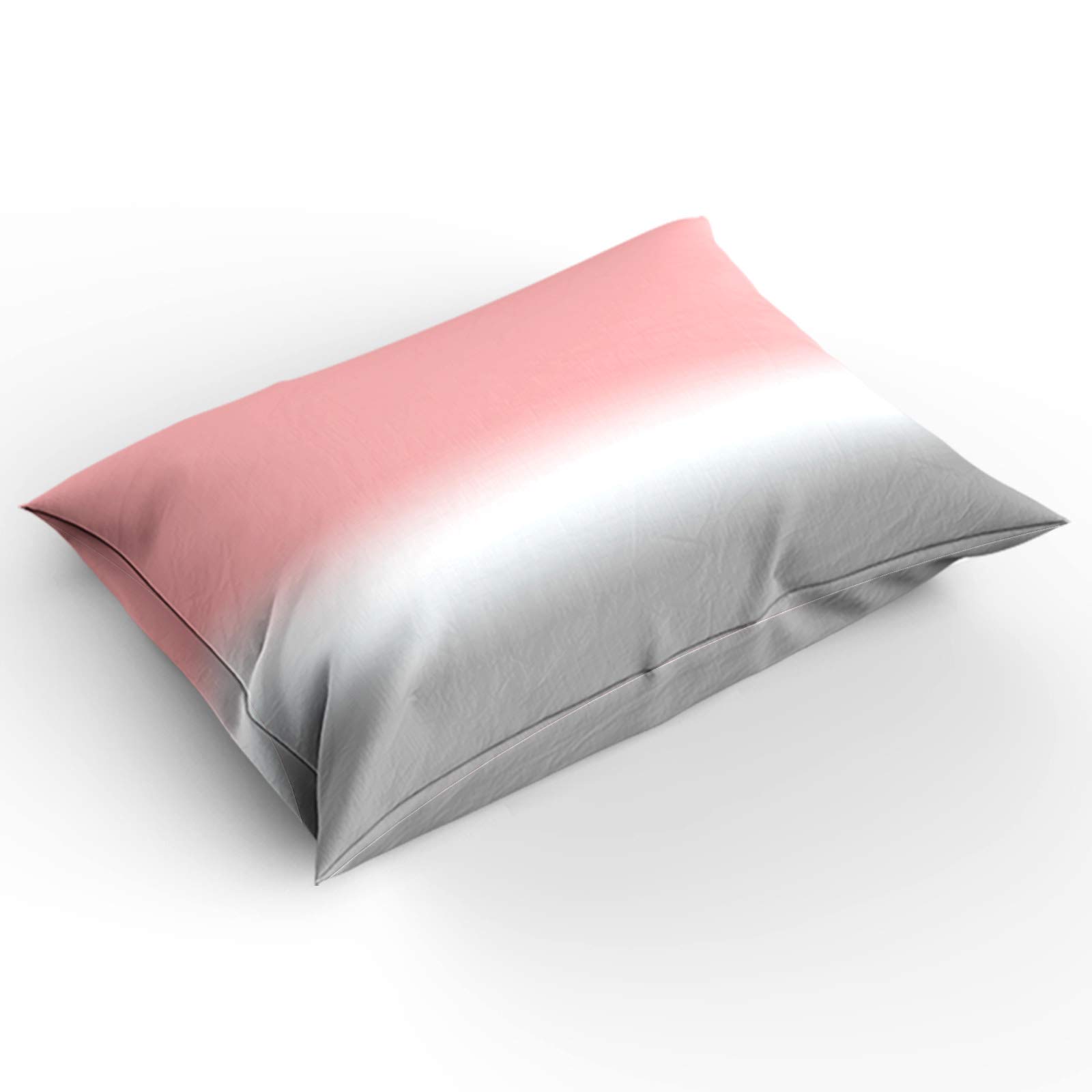 Cal King Duvet Cover Set 4-Piece - Pink Grey Ombre Abstract Art, Lightweight Microfiber Soft Bedding for Adults & Teens | Gradient Gray Painting Design for Modern Bedroom Decor