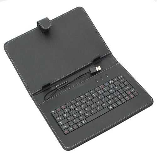 9 Inch French Keyboard PU Leather Case Cover with Stand for Tablet - Perfect for Work, Travel, and Home Office Use