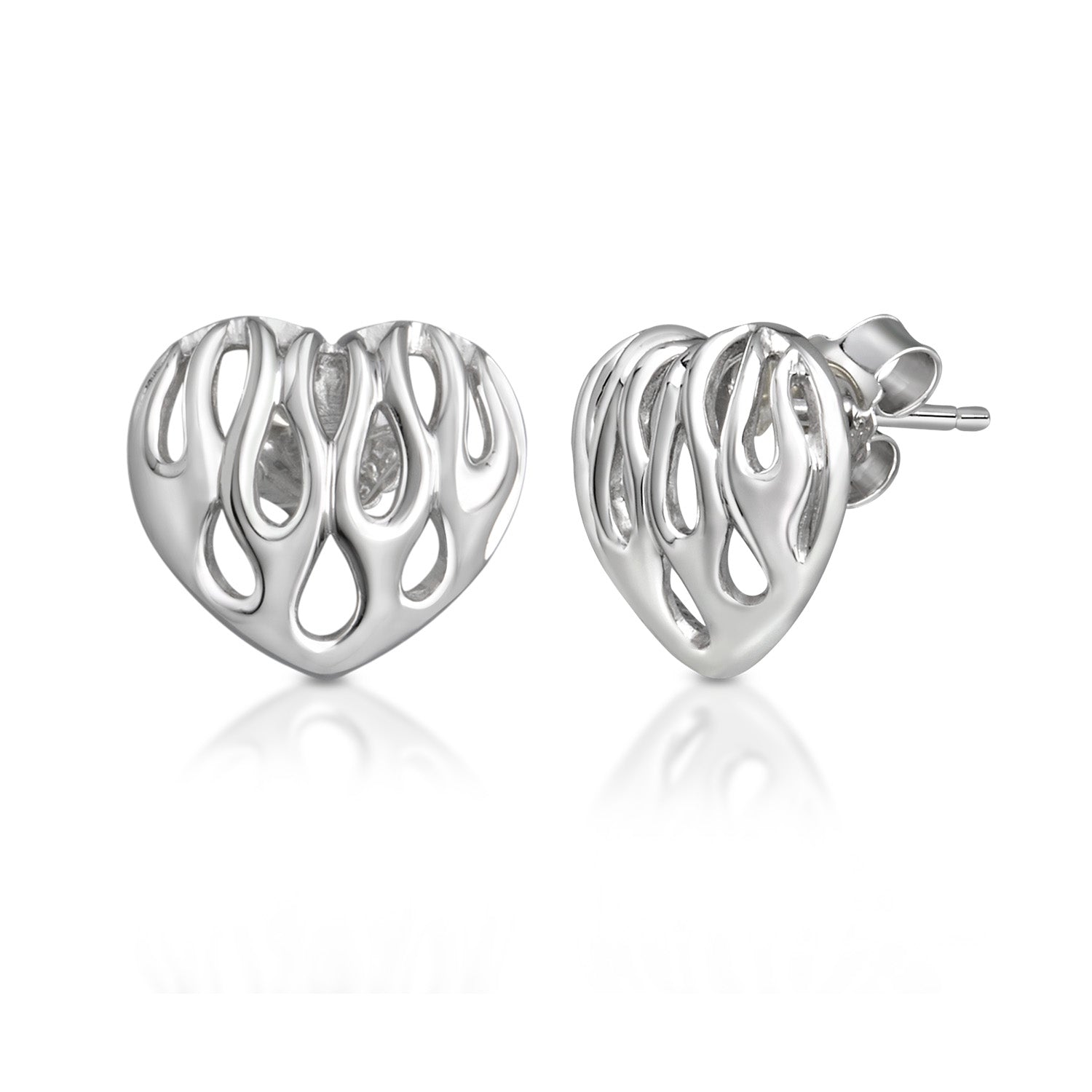 Flame Heart Stud Earrings for Women - Dainty Red Heart Shaped Earrings for Valentine's Day, Anniversary Gifts, Date Night Jewelry | Perfect for Romantic Occasions, Wedding Accessories, and Everyday Wear