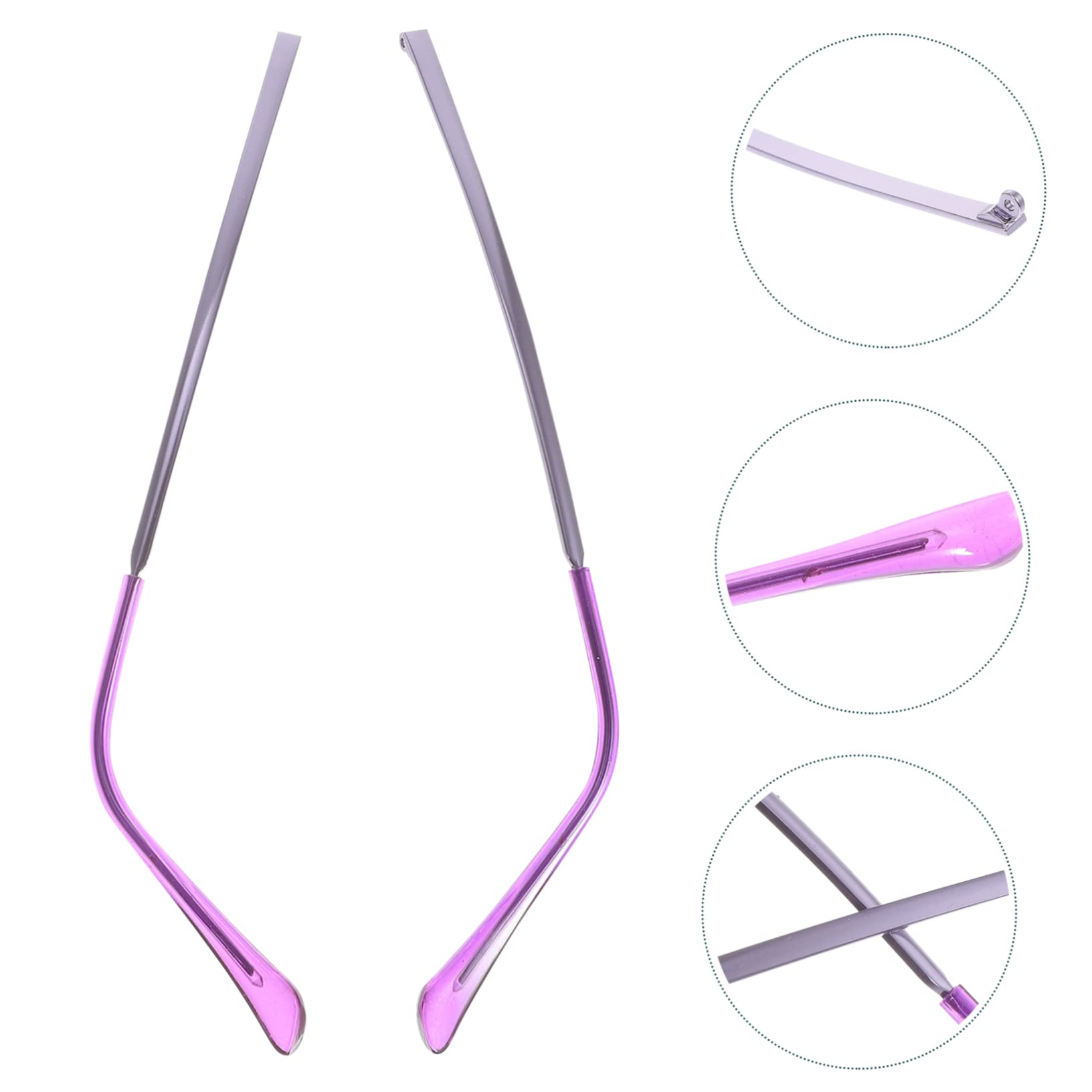 Lurrose 1 Pair Purple Metal Glasses Replacement Arms - Universal Sunglasses & Myopia Glasses Accessories for Men Women - Perfect for Reading, Driving, and Outdoor Activities