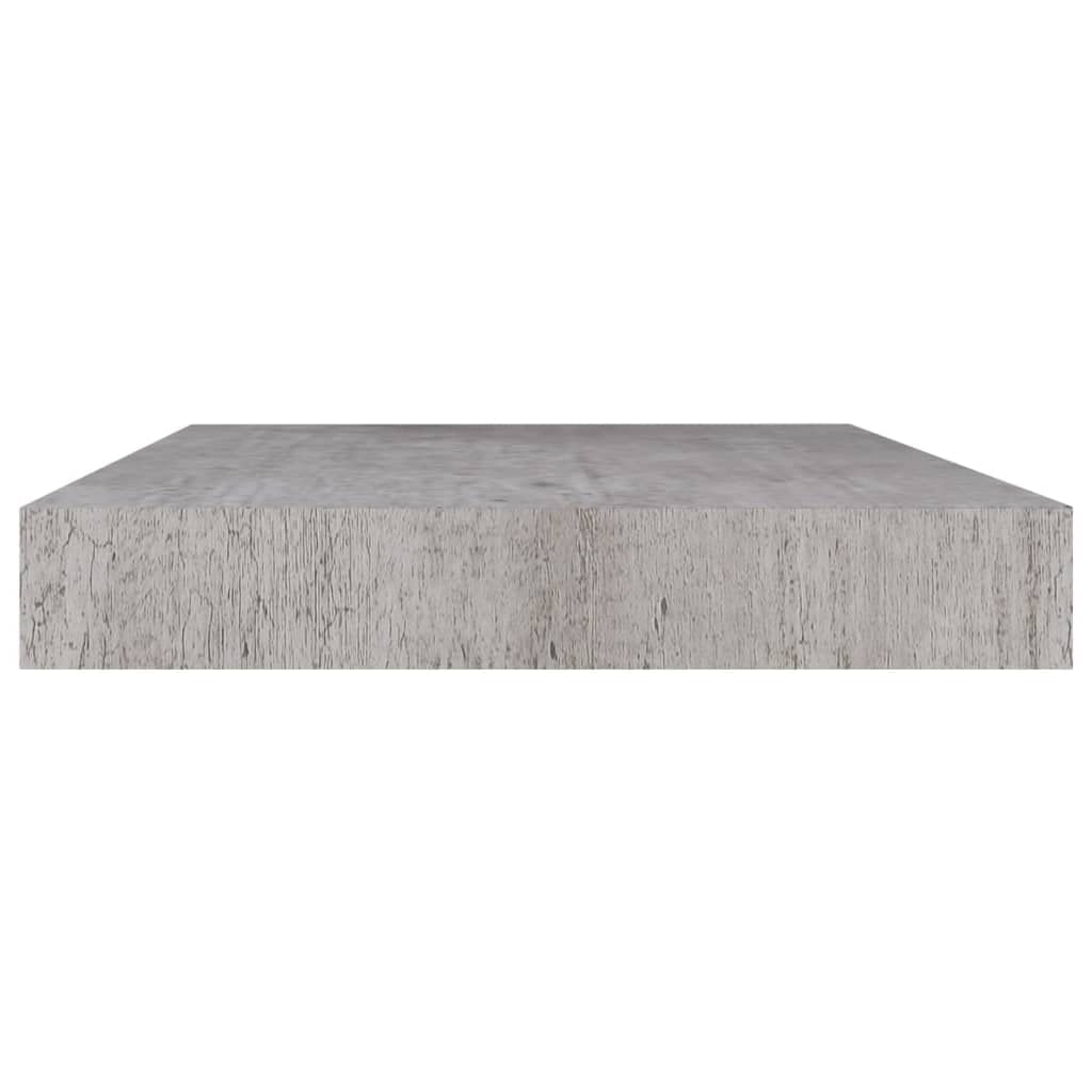 Floating Shelf Wall Mount - 2 Pack Concrete Gray MDF Shelves 19.7