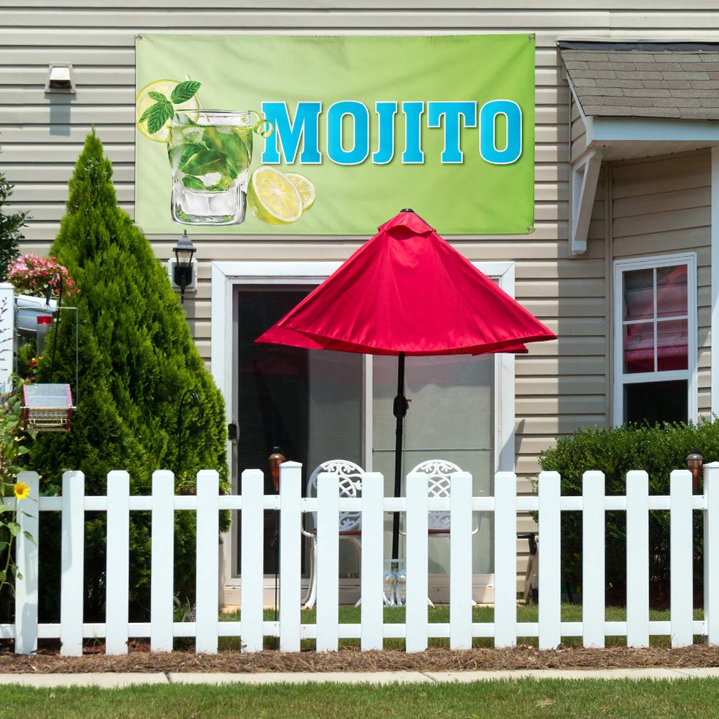 Durable 60x144 Inches Vinyl Banner with 10 Grommets - Weatherproof Outdoor Advertising Sign for Restaurants, Food Businesses & Industrial Yard - Perfect for Events, Sales & Promotions (Green)