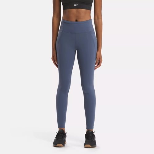 Reebok Women's High-Rise Lux Blue Yoga Tights - Comfortable Workout Leggings for Running, Gym & Lounge Wear