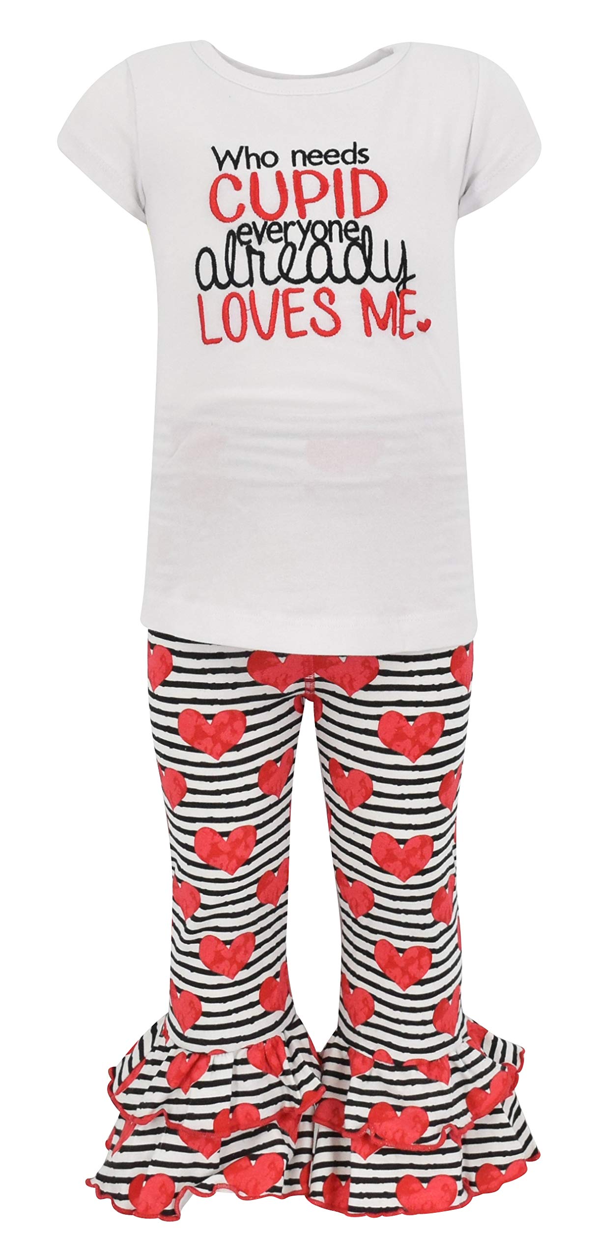Girls 2-Piece Ruffle Leggings & Shirt Set - Toddler Outfit for Play & Dress-Up