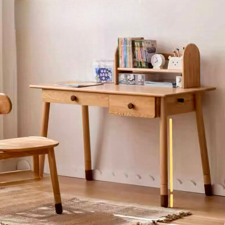 Solid Oak Adjustable Study Desk for Kids - Sturdy Kraft Table with Height Adjustment - Perfect for Homework, Drawing & Online Learning