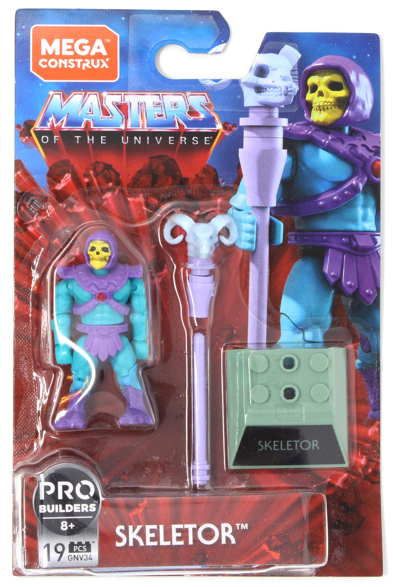 Mega Construx Pro Builders Masters of The Universe Skeletor Action Figure Building Set - Collectible Model Kit for Kids & Adults - Perfect for Display, Gifts & Role Play Scenes