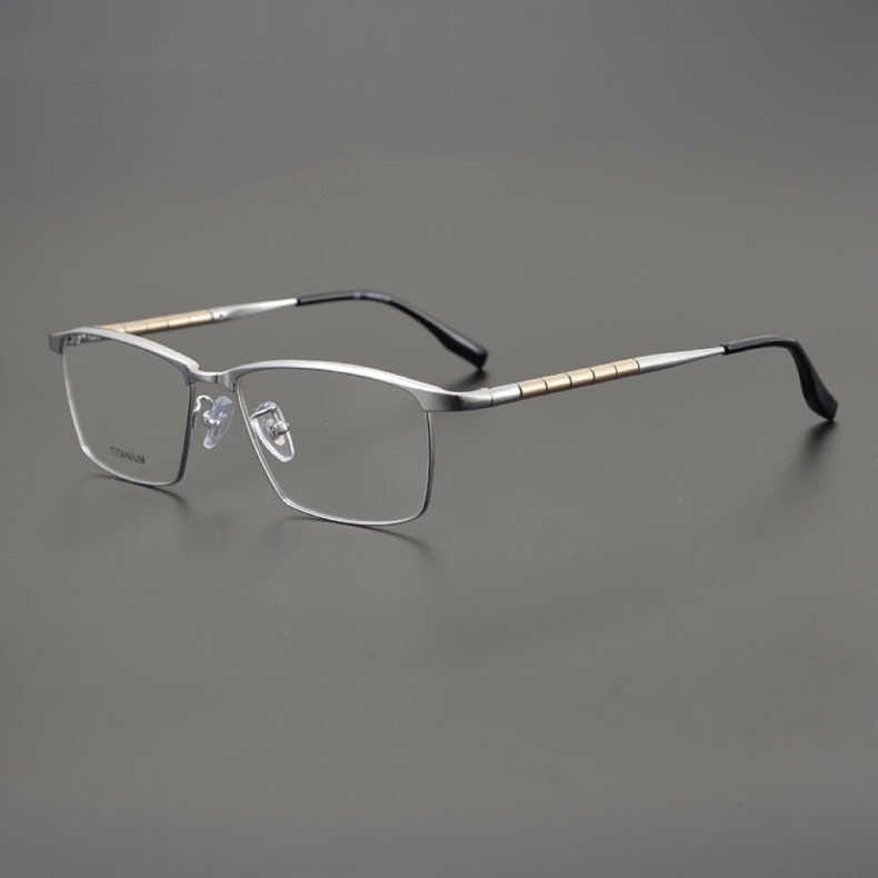 CCspace Unisex Full Rim Square Titanium Eyeglasses - Lightweight Durable Frame for Men & Women - Perfect for Reading, Work & Fashion Accessories