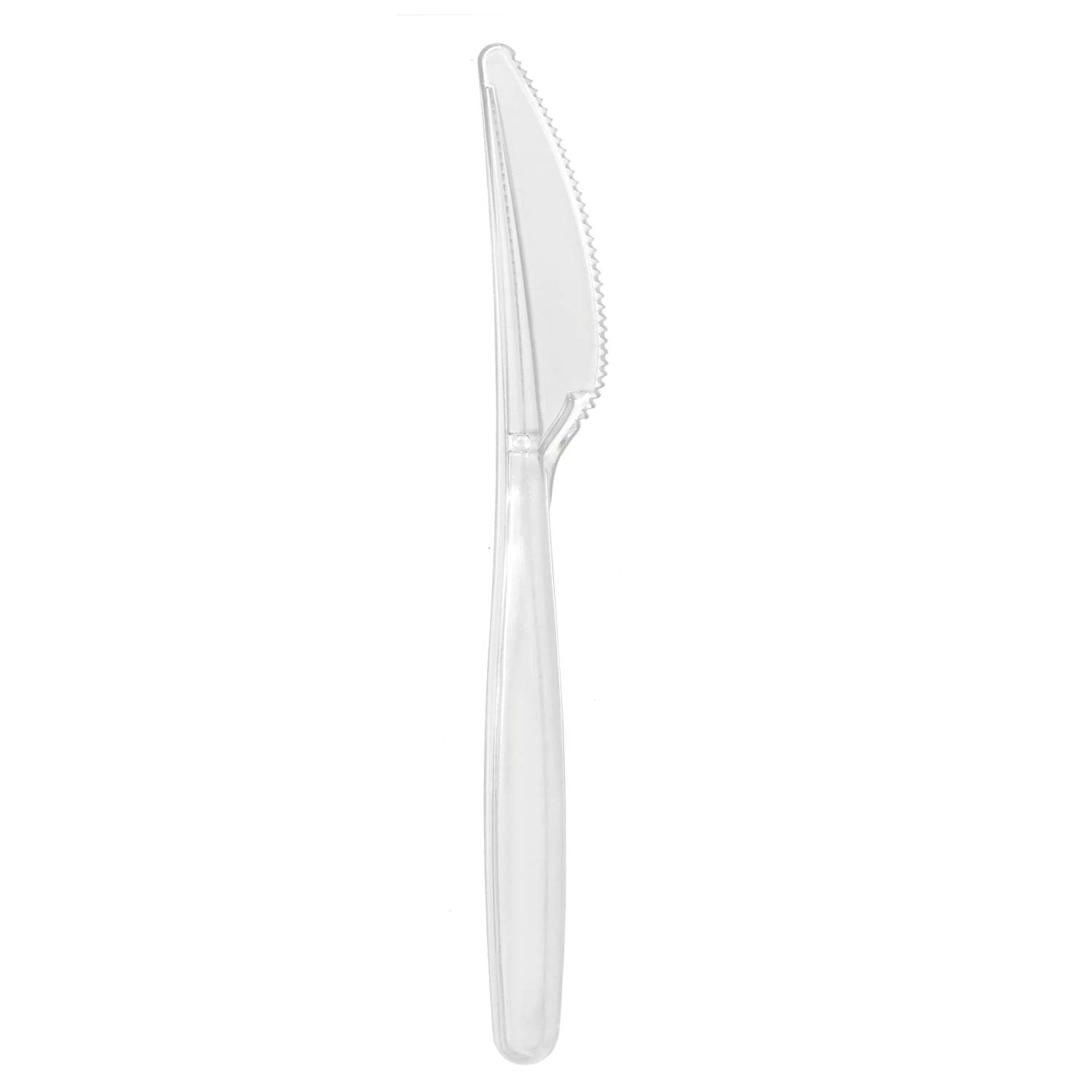 1000-Pack Heavy Duty 7-Inch Clear Plastic Disposable Knives - Durable Party Essentials for Catering, BBQs, Picnics & Events - Bulk Case of Disposable Cutlery