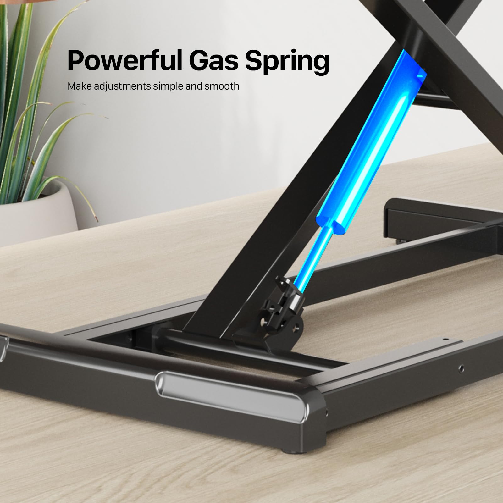 32 Inch Height Adjustable Standing Desk Converter - Sit Stand Desk Riser with Keyboard Tray for Dual Monitors | Ergonomic Home Office Workstation in Dark Wood Finish | Perfect for Remote Work & Computer Setup