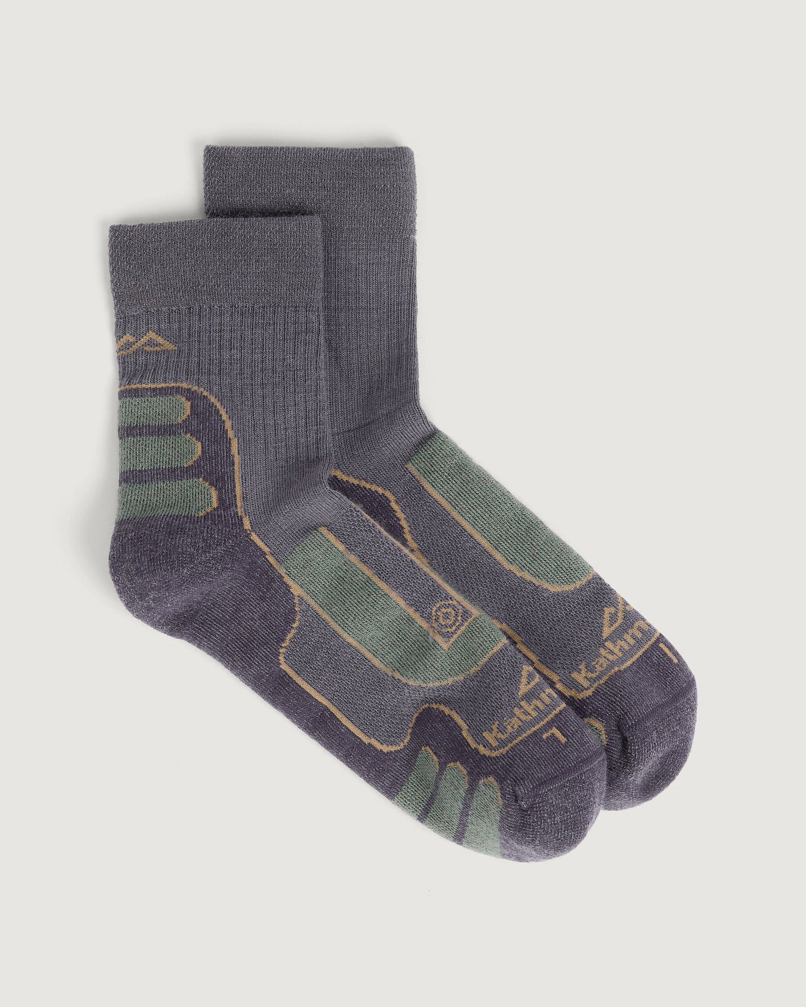 NuYarn Ergonomic Quarter Crew Hiking Socks for Men & Women - Breathable, Cushioned, Moisture-Wicking - Dusk/Thyme/Golden Oak - Perfect for Outdoor Activities, Hiking, Camping & Travel