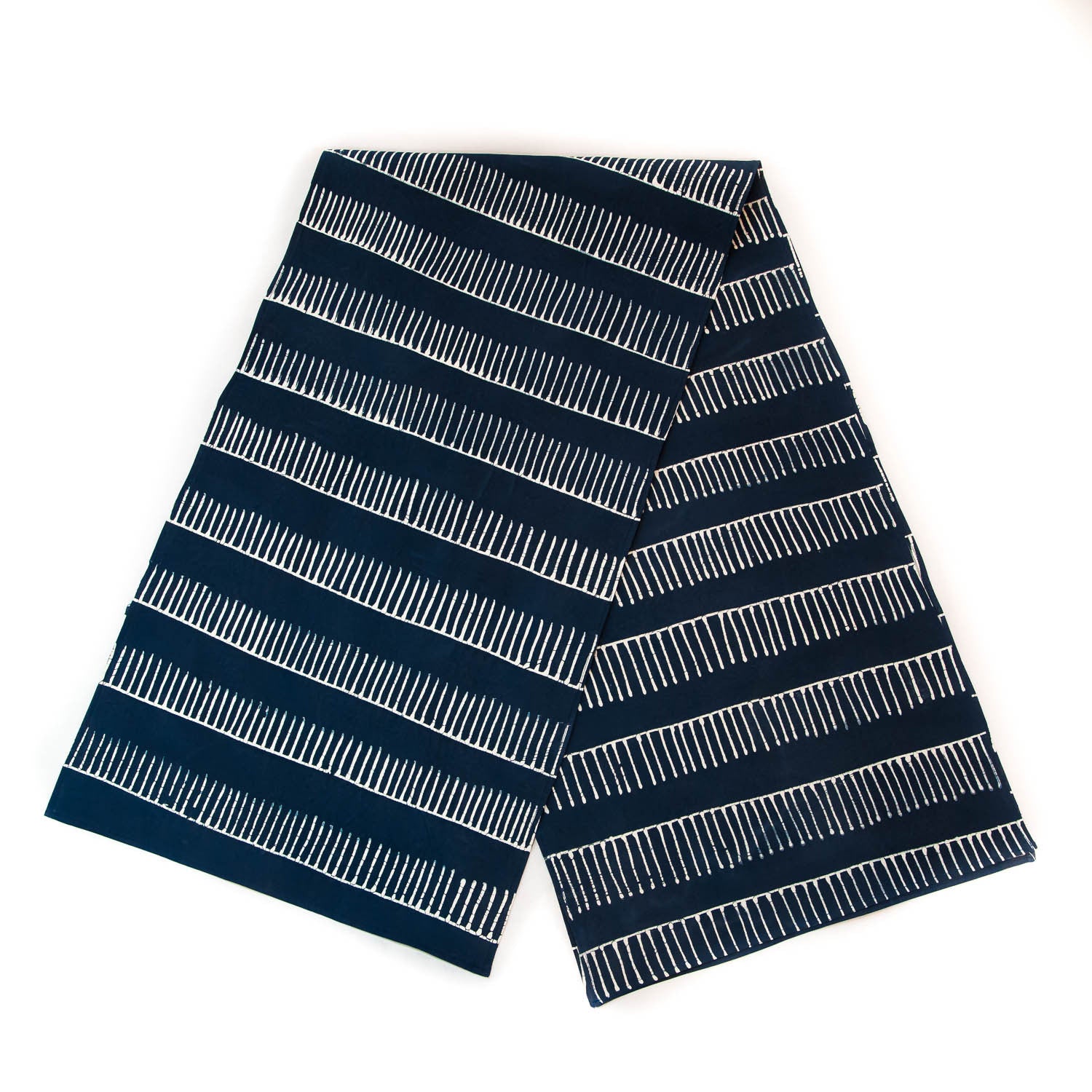 Handmade Tribal Indigo Dyed Cotton Table Runner - Boho Chic Dining Decor for Farmhouse, Rustic, and Wedding Tables