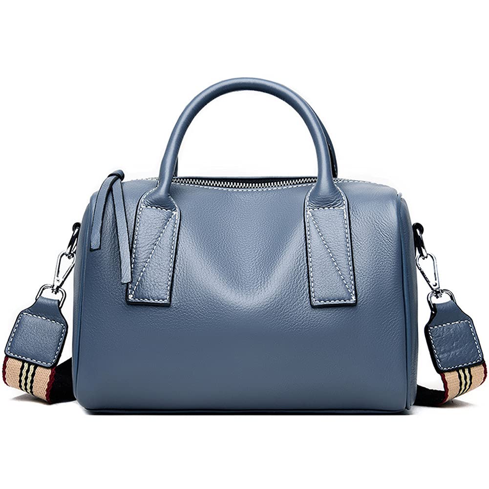 ROUROU Genuine Leather Boston Bag for Women - Large Capacity Top Handle Satchel Shoulder Bag & Crossbody Purse | Perfect for Work, Travel & Everyday Use