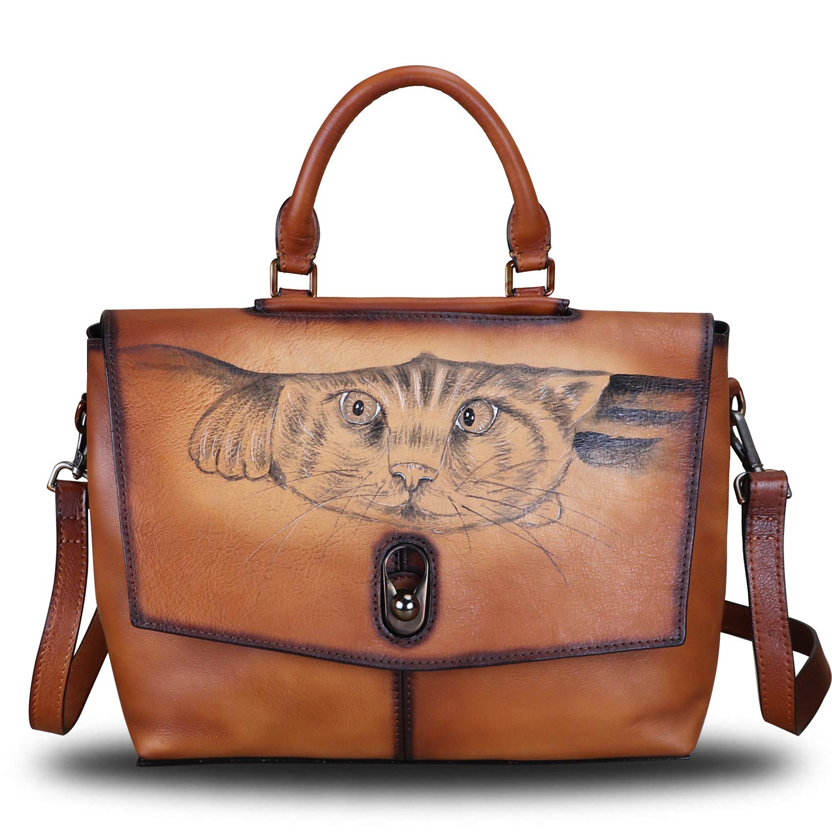 Genuine Leather Satchel Purse for Women - Large Capacity Shoulder Bag, Top Handle Crossbody Work Bag - Perfect for Office, Travel & Everyday Use