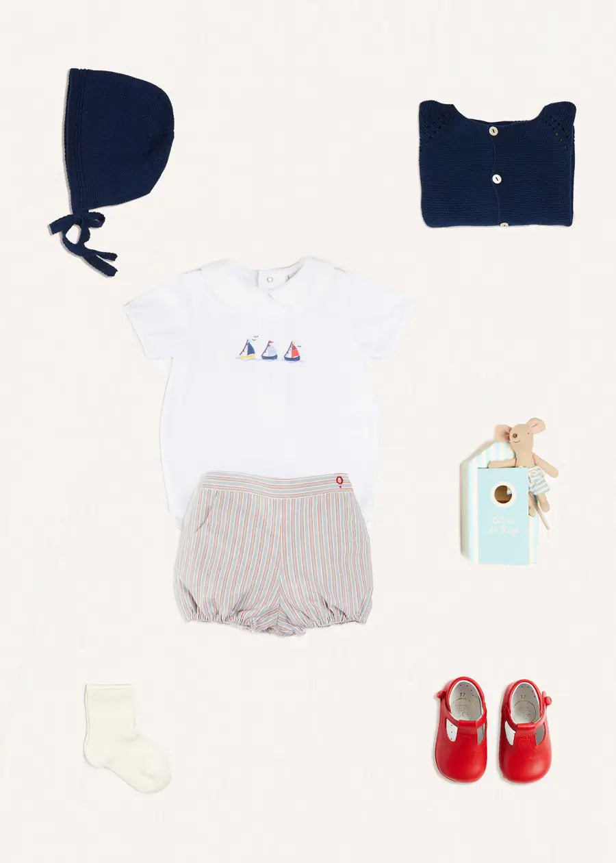 Embroidered Sailboat Baby Boy Outfit - Cute Nautical Themed Clothing for Newborns & Infants - Perfect for Photos, Parties & Everyday Wear