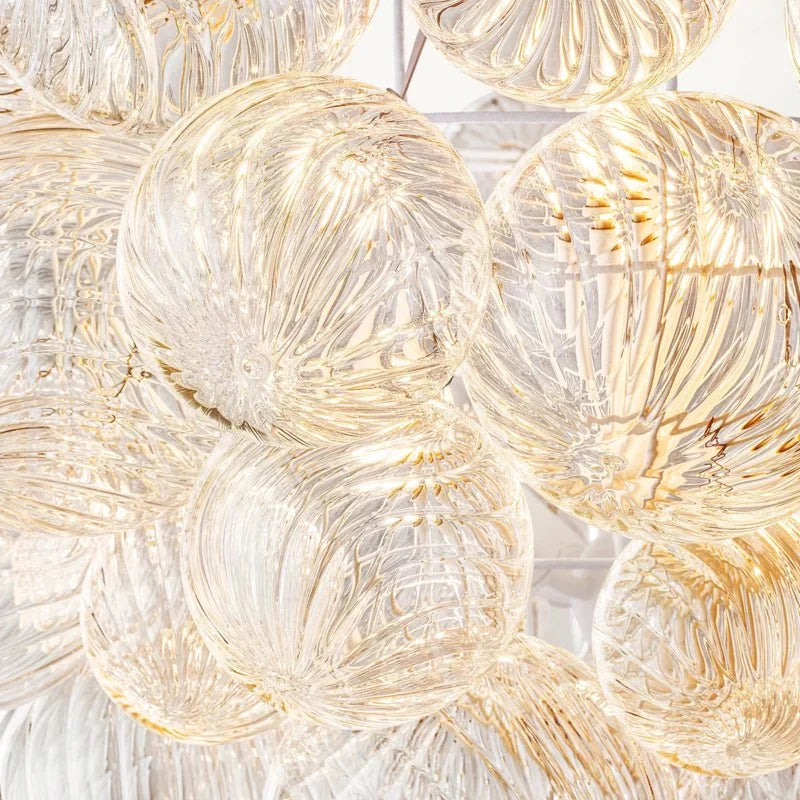 Tammy Round Glass Ball Chandelier 56 - Modern Crystal Ceiling Light Fixture for Dining Room, Living Room & Bedroom | Elegant Lighting Decor for Home & Office Spaces