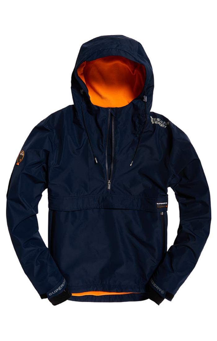 Superdry Men's Elite SD Windcheater Jacket - Lightweight Water-Resistant Hooded Windbreaker for Outdoor Running & Hiking