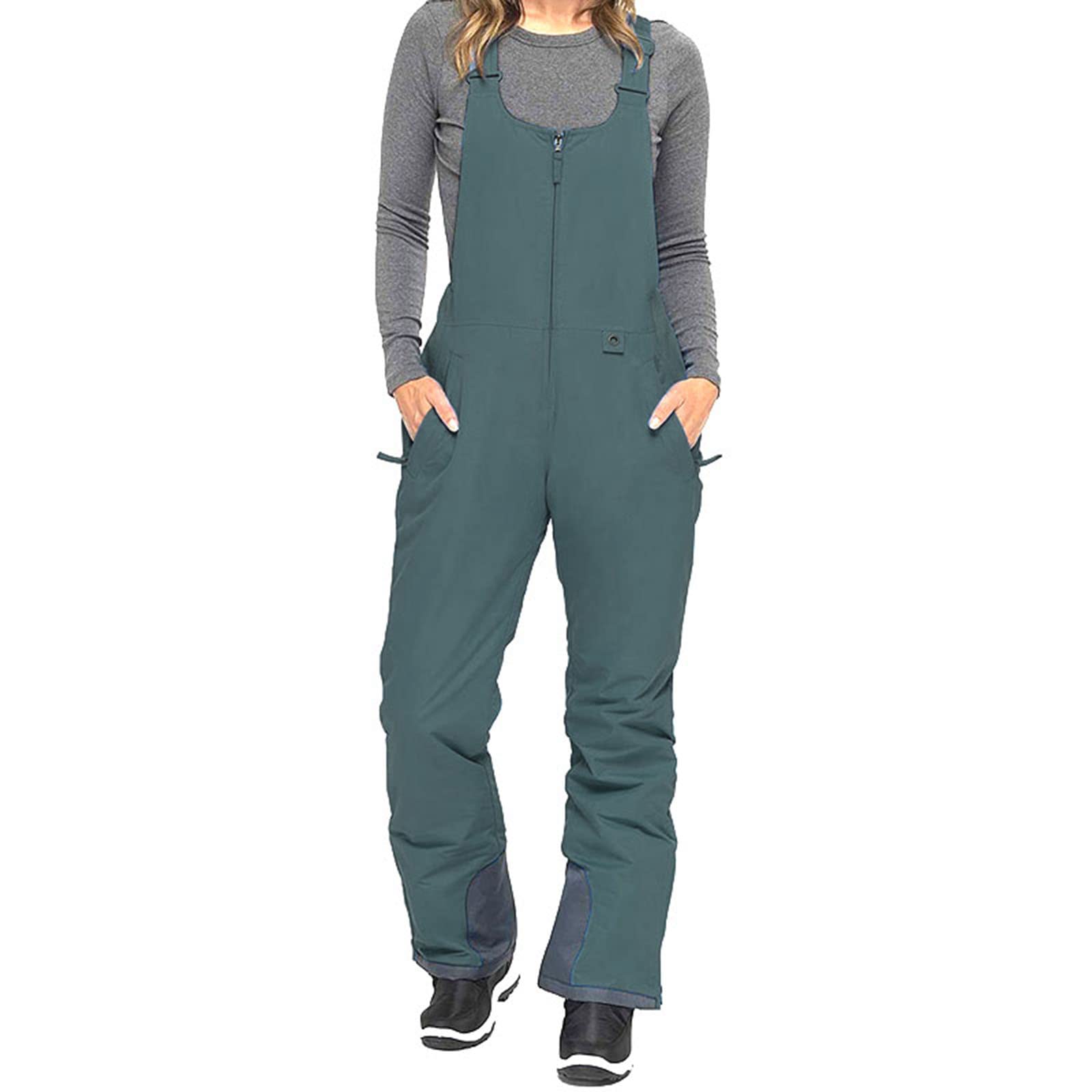 Nituyy Women's Waterproof Insulated Ski Bib Overalls - Winter Snowboard Pants with Pockets for Skiing & Snowboarding | Warm Cold Weather Gear for Outdoor Activities