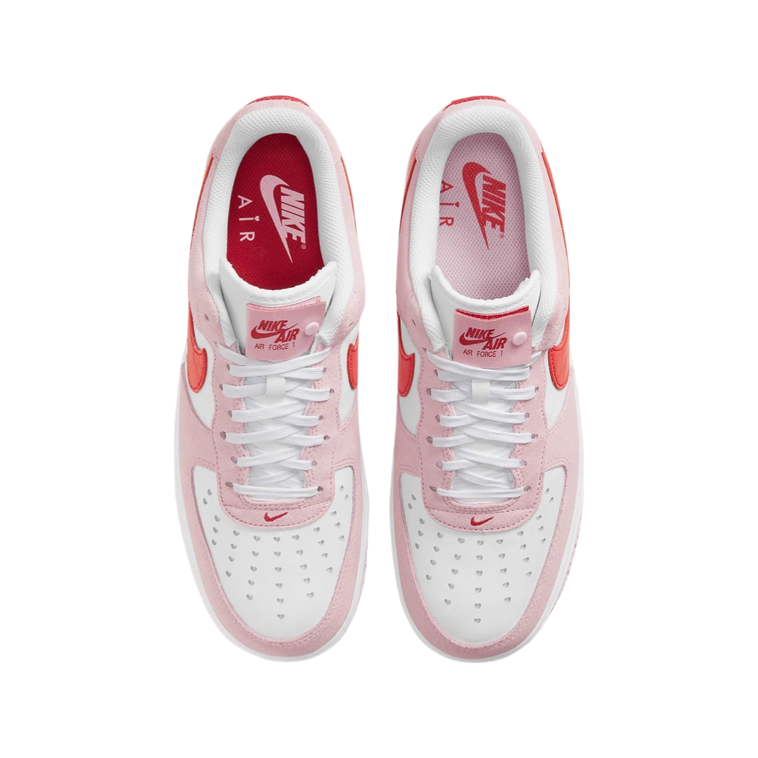 Nike Air Force 1 Low '07 QS Valentine's Day Sneakers - Love Letter Tulip Pink/University Red/White | Casual Wear, Valentine's Gift, Street Style Fashion