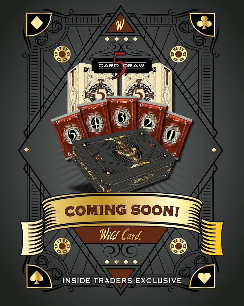 2022 Wild Card Five Card Draw Football Hobby Box - Collectible Trading Cards for Sports Fans & Fantasy Football Enthusiasts - Perfect for Game Nights, Trading, and Display Collections