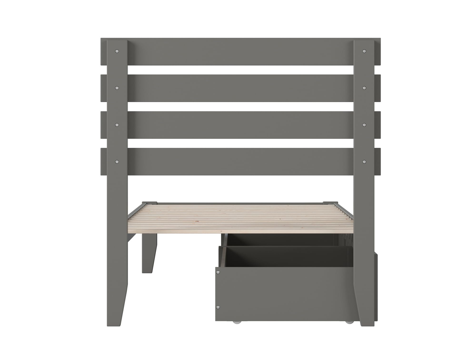 AFI Oxford Twin XL Platform Bed with Storage Drawers & USB Charging Station - Grey Modern Wooden Bed Frame for Small Spaces | Perfect for Dorm Rooms, Studio Apartments & Guest Bedrooms